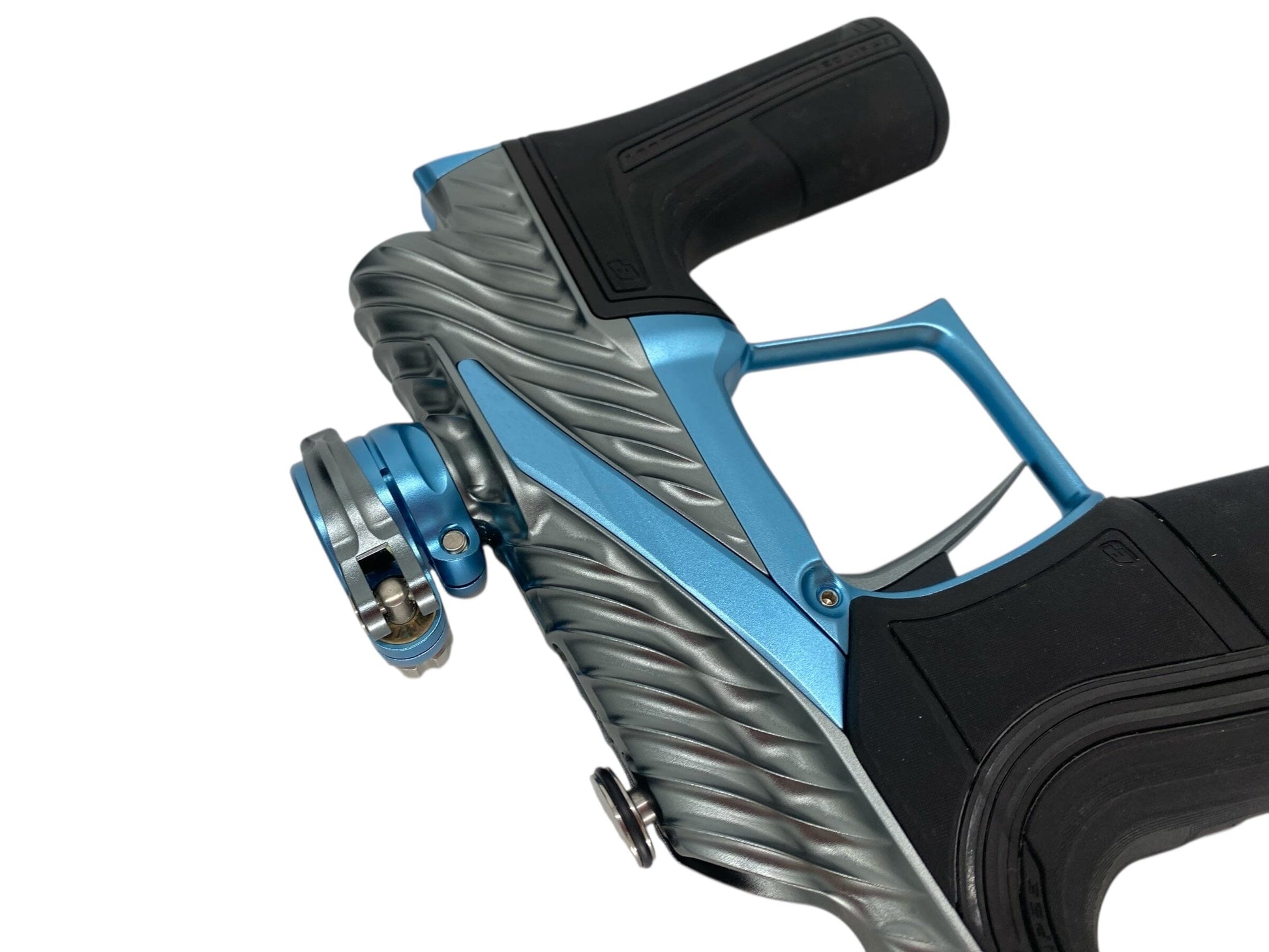 Used Planet Eclipse TWISTER Lv2 Paintball Gun Grey/Teal Paintball Gun from CPXBrosPaintball Buy/Sell/Trade Paintball Markers, New Paintball Guns, Paintball Hoppers, Paintball Masks, and Hormesis Headbands