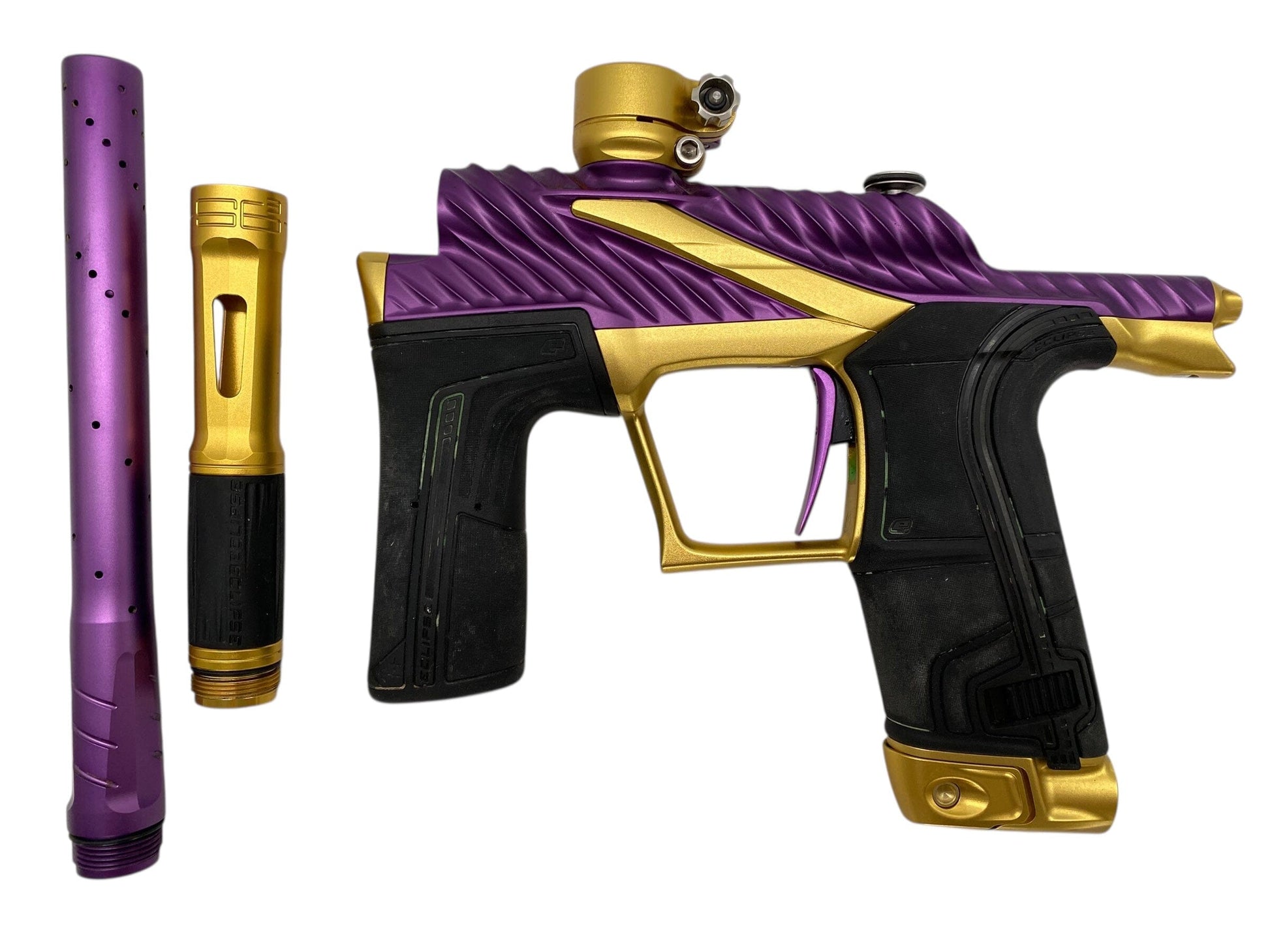 Used Planet Eclipse Twister Lv2 Paintball Gun Purple/Gold Paintball Gun from CPXBrosPaintball Buy/Sell/Trade Paintball Markers, New Paintball Guns, Paintball Hoppers, Paintball Masks, and Hormesis Headbands