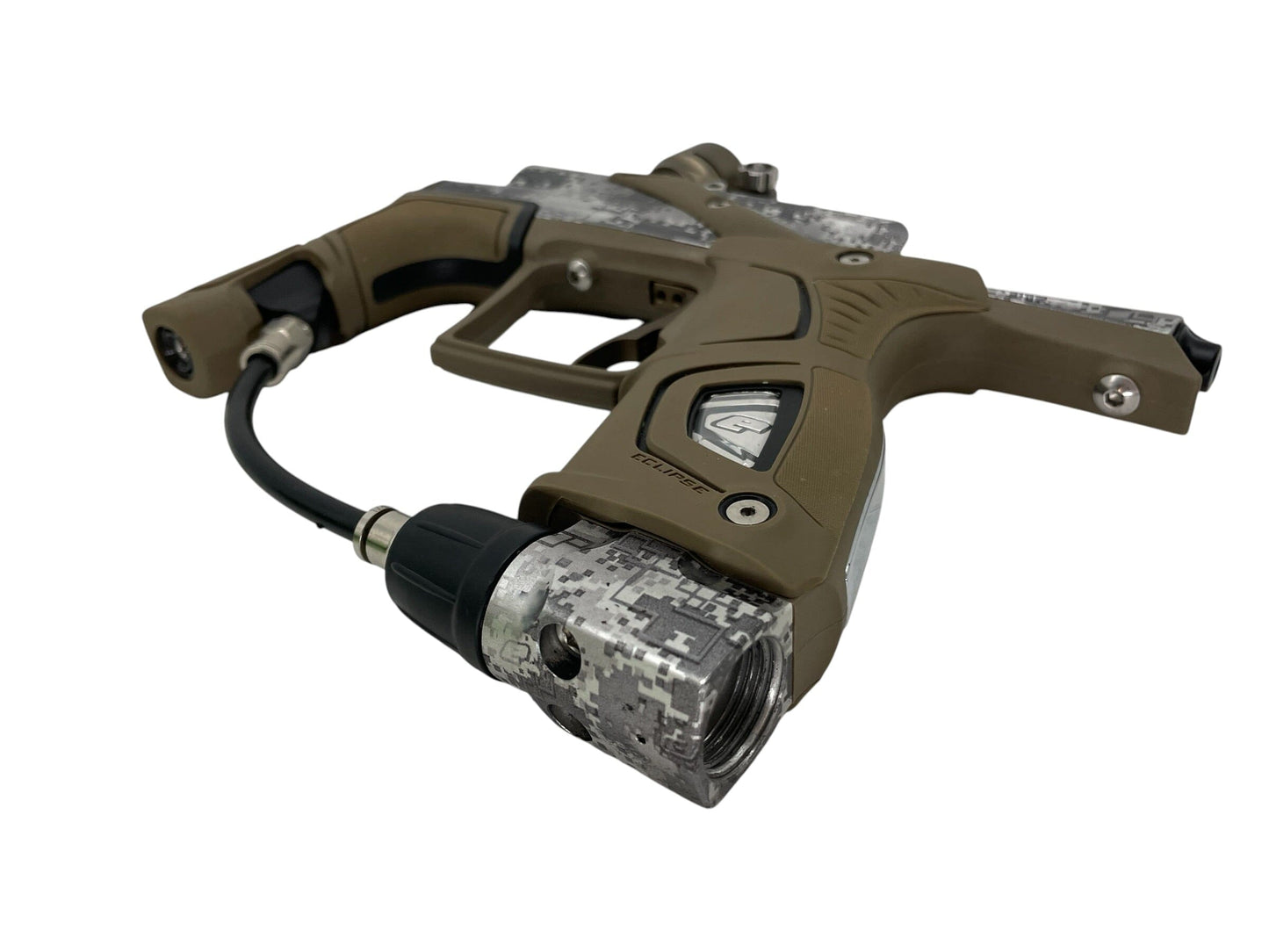 Used PLANET ECLISE ETEK 5 W/OLED HDE URBAN/TAN PAINTBALL GUN Paintball Gun from CPXBrosPaintball Buy/Sell/Trade Paintball Markers, New Paintball Guns, Paintball Hoppers, Paintball Masks, and Hormesis Headbands