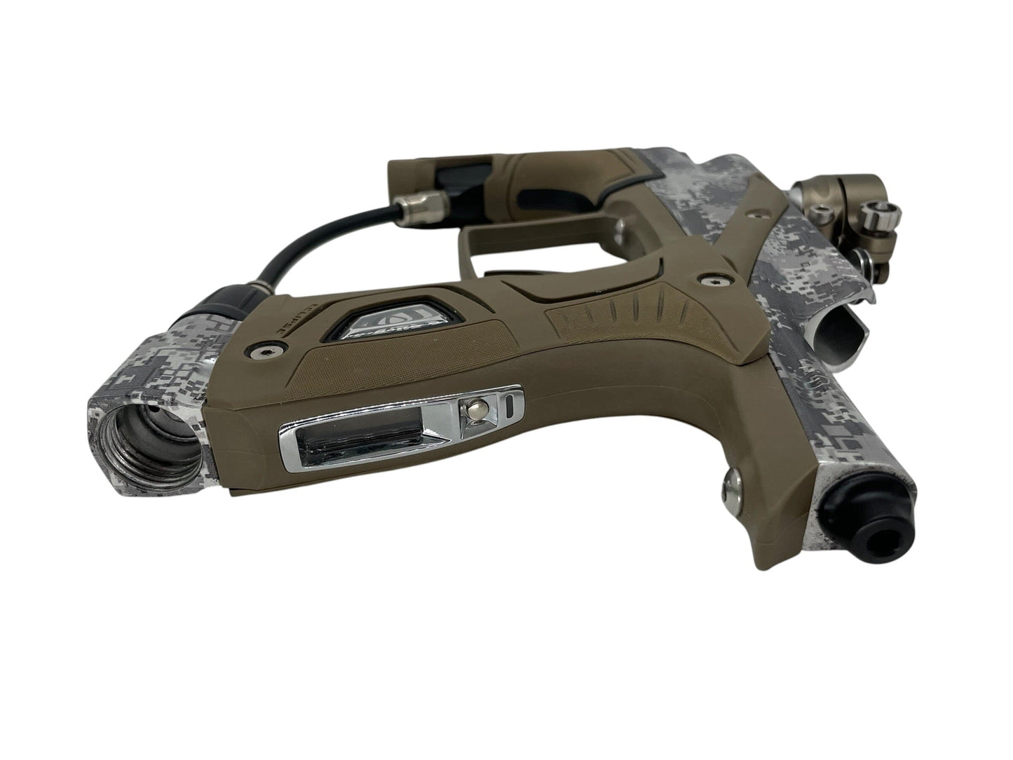 Used PLANET ECLISE ETEK 5 W/OLED HDE URBAN/TAN PAINTBALL GUN Paintball Gun from CPXBrosPaintball Buy/Sell/Trade Paintball Markers, New Paintball Guns, Paintball Hoppers, Paintball Masks, and Hormesis Headbands