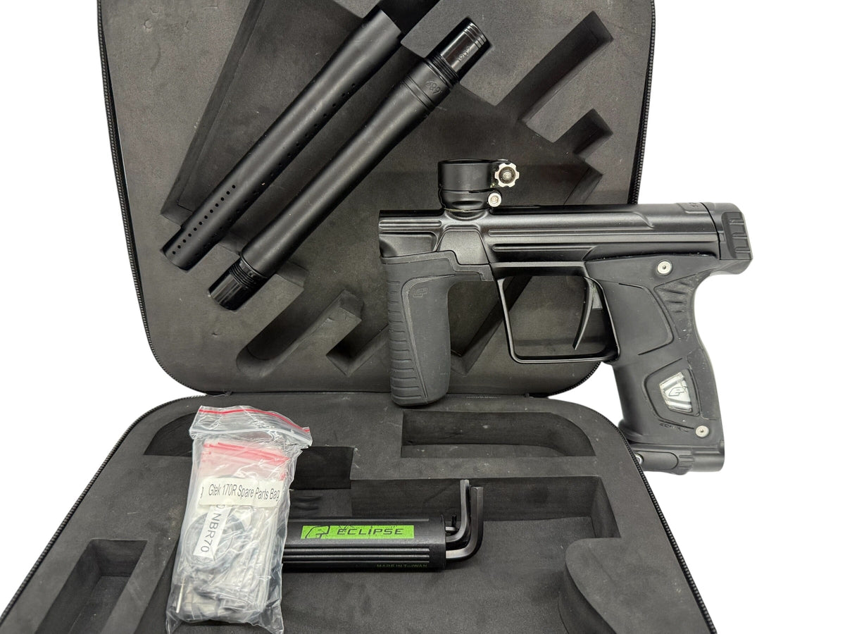 Used Planet Eclispe Gtek 170r Paintball Gun Black Paintball Gun from CPXBrosPaintball Buy/Sell/Trade Paintball Markers, New Paintball Guns, Paintball Hoppers, Paintball Masks, and Hormesis Headbands