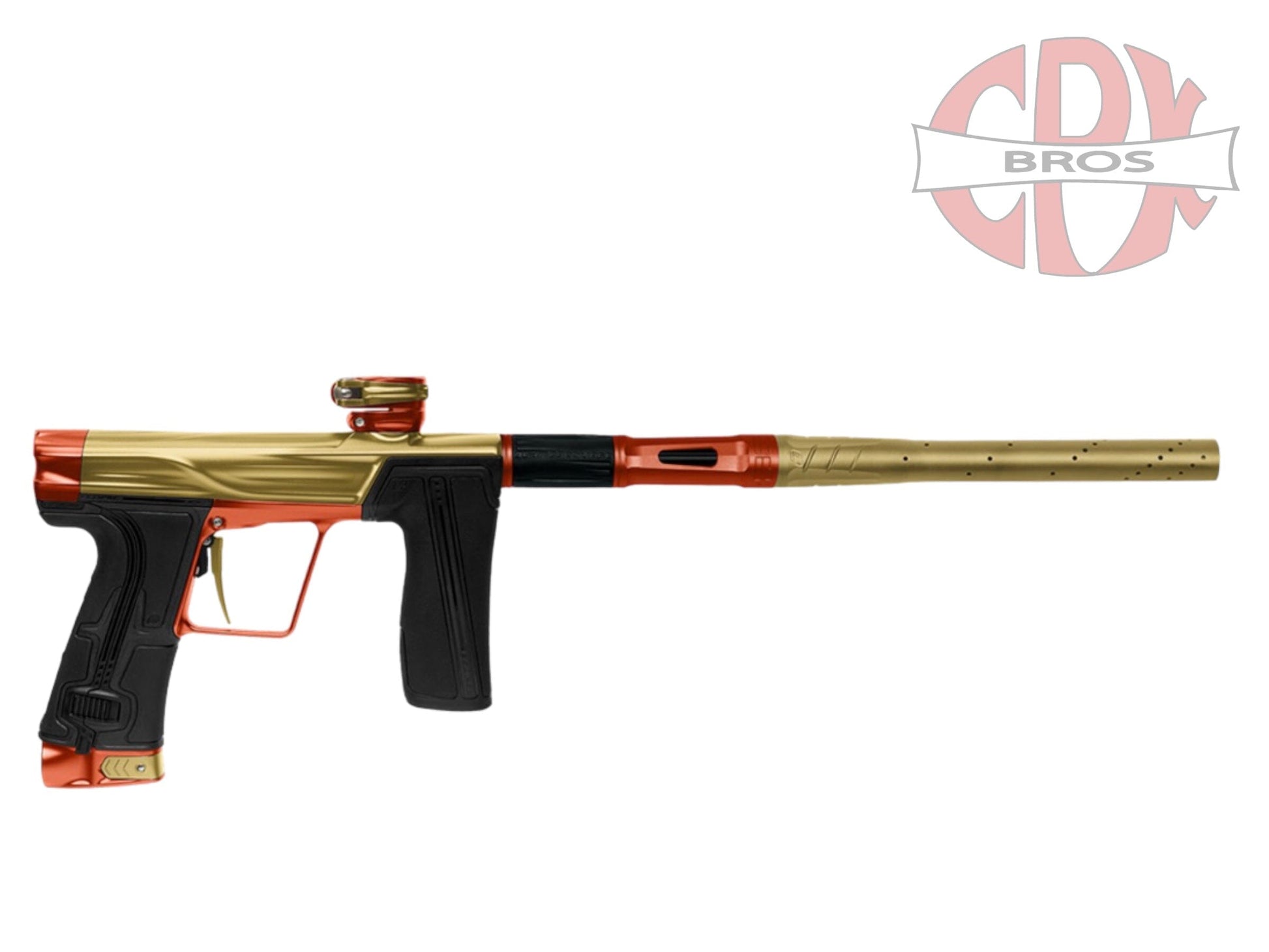 Used (PRE-ORDER) Planet Eclipse Geo R5 Paintball Gun - Gold/Orange Paintball Gun from CPXBrosPaintball Buy/Sell/Trade Paintball Markers, New Paintball Guns, Paintball Hoppers, Paintball Masks, and Hormesis Headbands