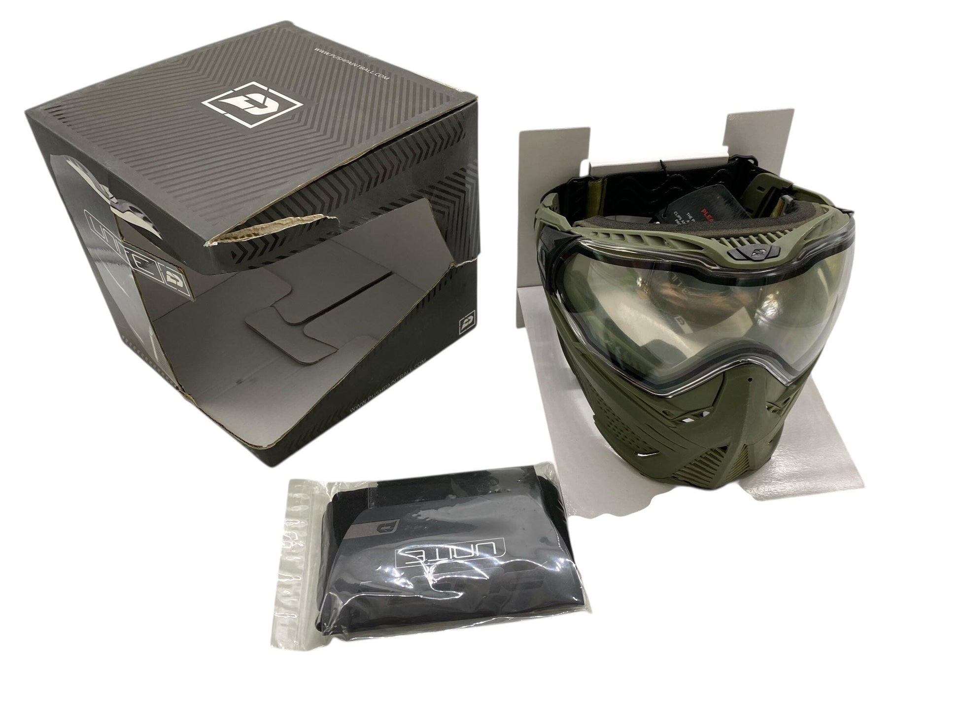 Used PUSH UNITE PAINTBALL MASK/GOGGLES - BASIC OLIVE Paintball Gun from CPXBrosPaintball Buy/Sell/Trade Paintball Markers, New Paintball Guns, Paintball Hoppers, Paintball Masks, and Hormesis Headbands