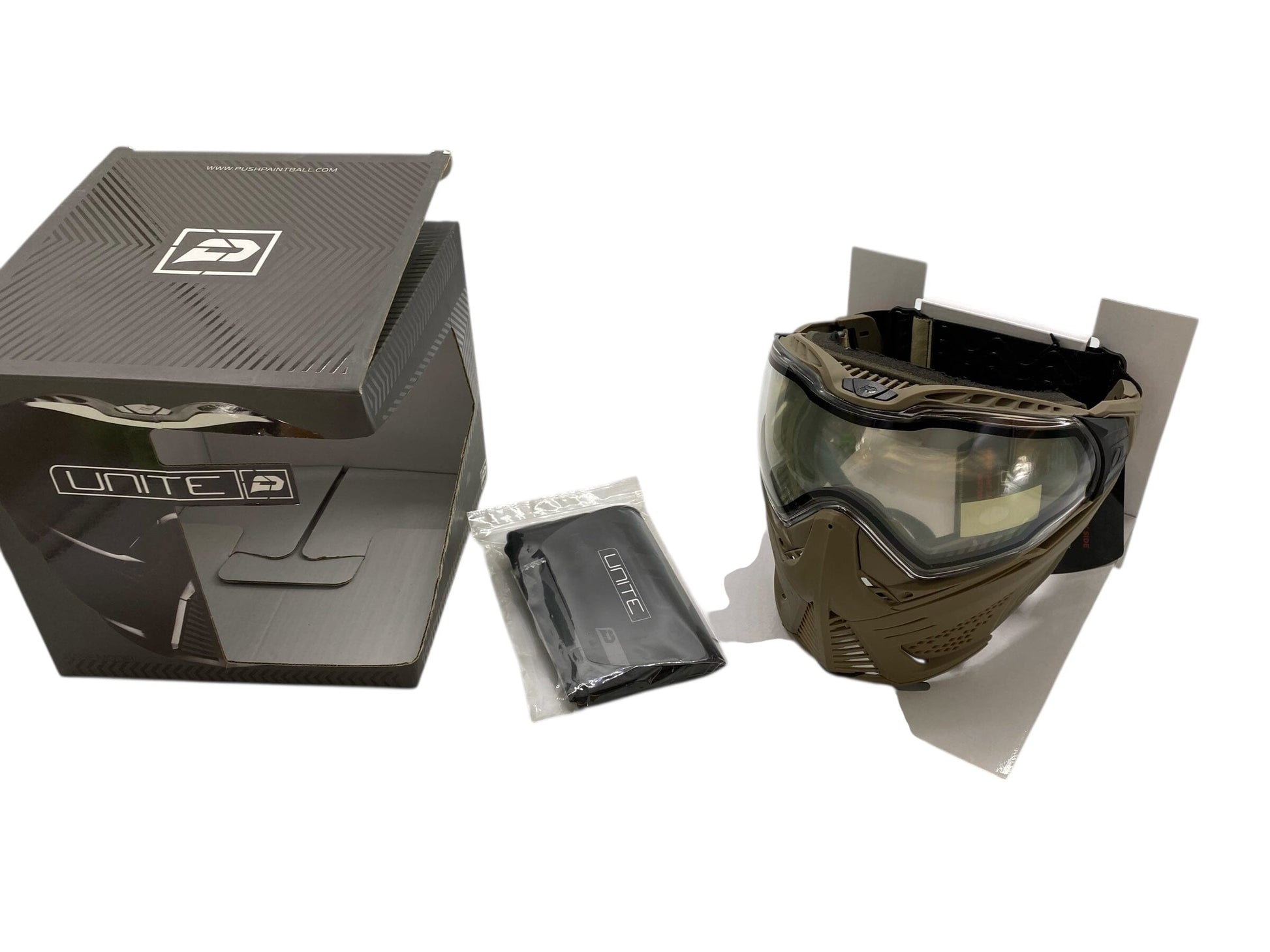 Used PUSH UNITE PAINTBALL MASK/GOGGLES - BASIC TAN Paintball Gun from CPXBrosPaintball Buy/Sell/Trade Paintball Markers, New Paintball Guns, Paintball Hoppers, Paintball Masks, and Hormesis Headbands