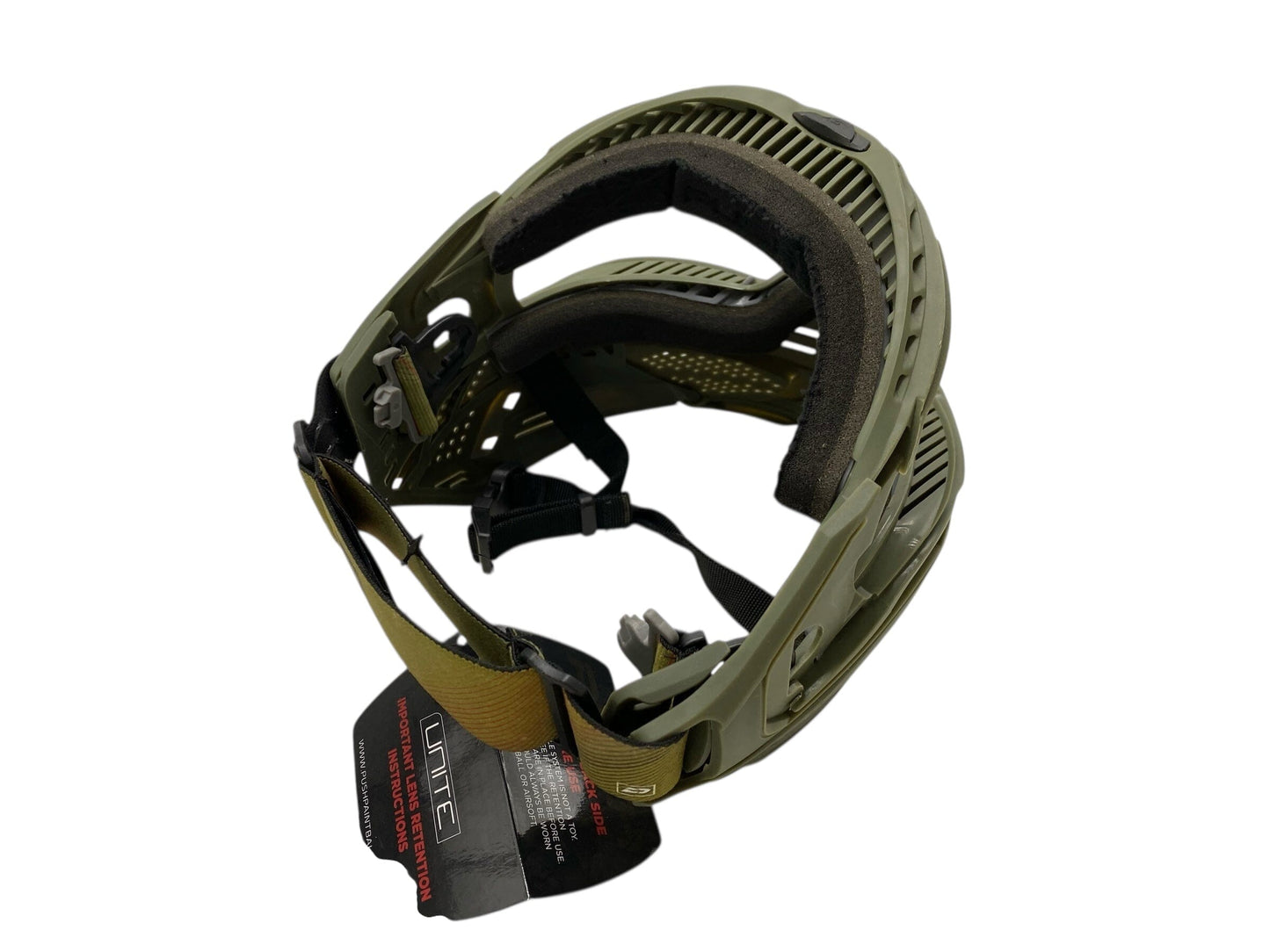 Used PUSH UNITE PAINTBALL MASK/GOGGLES (NO LENS) - BASE MODEL OLIVE Paintball Gun from CPXBrosPaintball Buy/Sell/Trade Paintball Markers, New Paintball Guns, Paintball Hoppers, Paintball Masks, and Hormesis Headbands