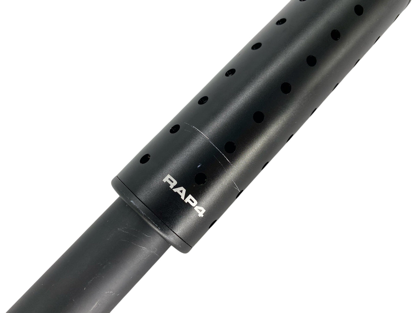 Used Rap 4 Tactical Paintball Gun Barrel Silencer 98 Custom Threaded Paintball Gun from CPXBrosPaintball Buy/Sell/Trade Paintball Markers, New Paintball Guns, Paintball Hoppers, Paintball Masks, and Hormesis Headbands