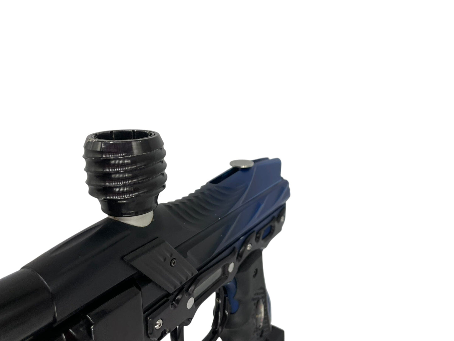 Used Read Disc Bob Long 2k2 Intimidator Paintball Gun Black/Blue Fade Paintball Gun from CPXBrosPaintball Buy/Sell/Trade Paintball Markers, New Paintball Guns, Paintball Hoppers, Paintball Masks, and Hormesis Headbands