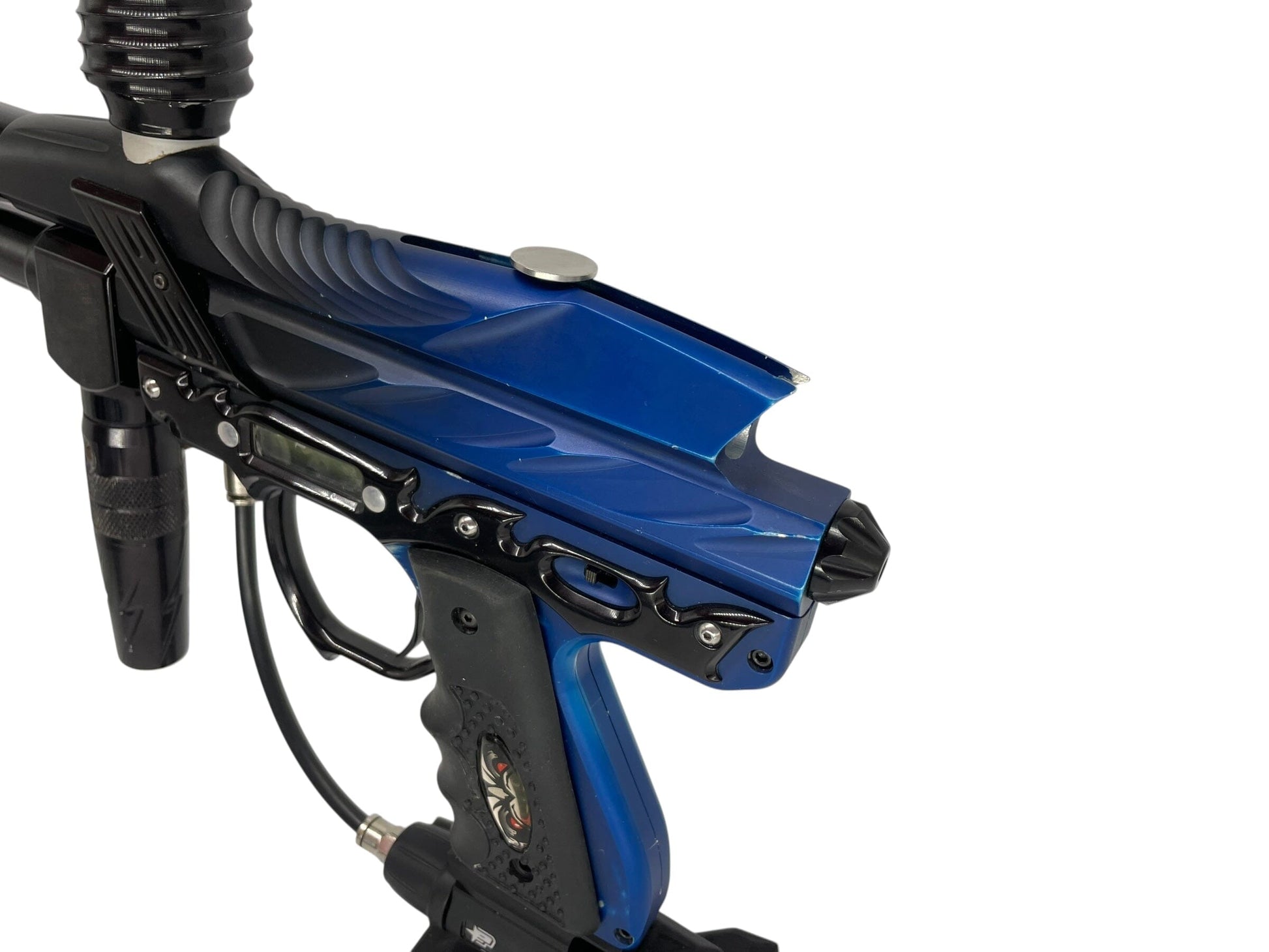 Used Read Disc Bob Long 2k2 Intimidator Paintball Gun Black/Blue Fade Paintball Gun from CPXBrosPaintball Buy/Sell/Trade Paintball Markers, New Paintball Guns, Paintball Hoppers, Paintball Masks, and Hormesis Headbands