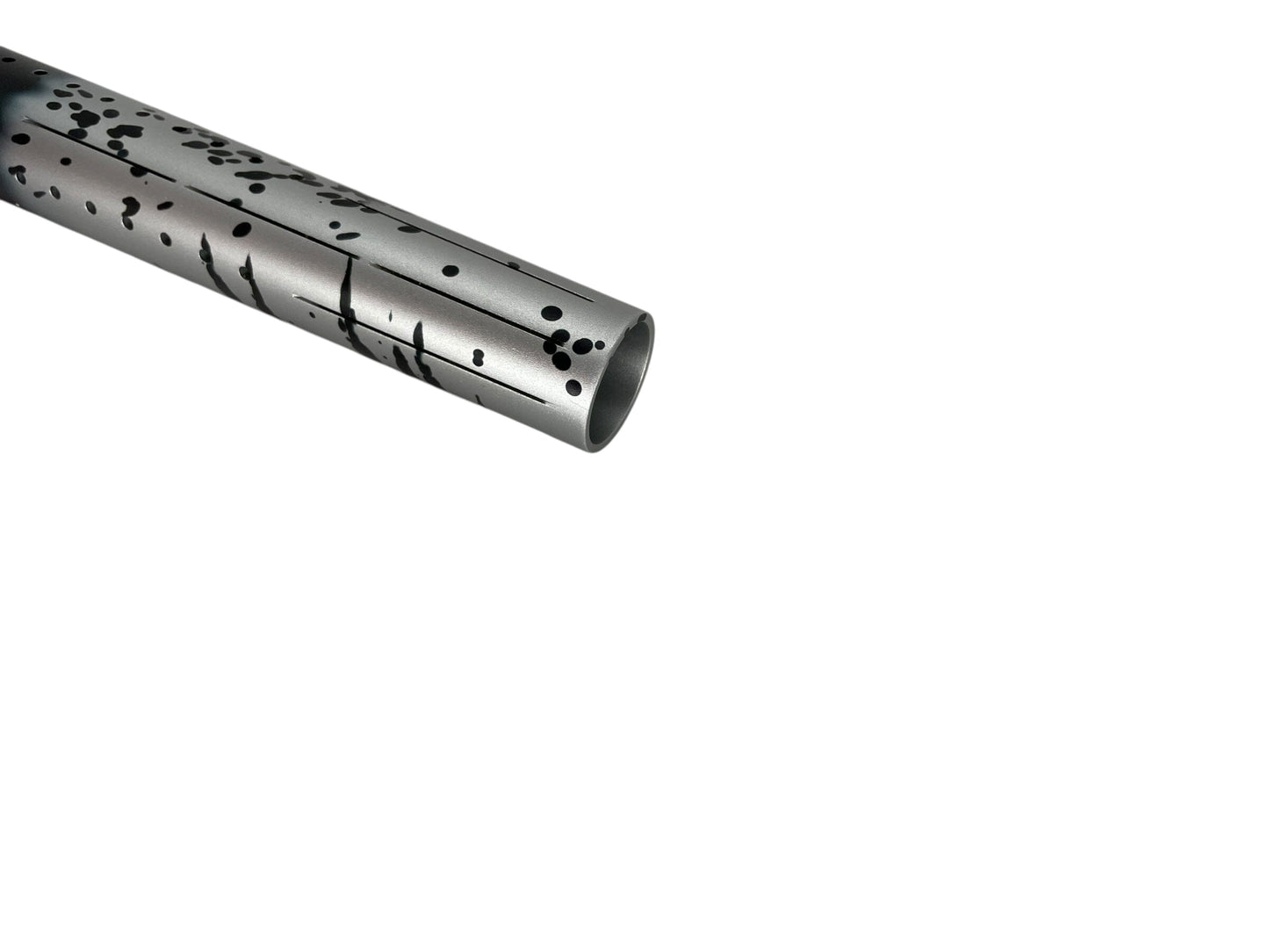 Used S63 PWR ELITE FOSSIL BARREL TIP - Black Silver / BLACK SPLASH Paintball Gun from CPXBrosPaintball Buy/Sell/Trade Paintball Markers, New Paintball Guns, Paintball Hoppers, Paintball Masks, and Hormesis Headbands