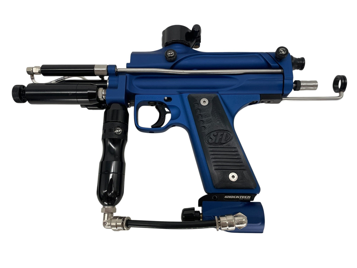 Used Shocktech USA FIRE Series 1.5 Blue/Black Paintball Gun from CPXBrosPaintball Buy/Sell/Trade Paintball Markers, New Paintball Guns, Paintball Hoppers, Paintball Masks, and Hormesis Headbands