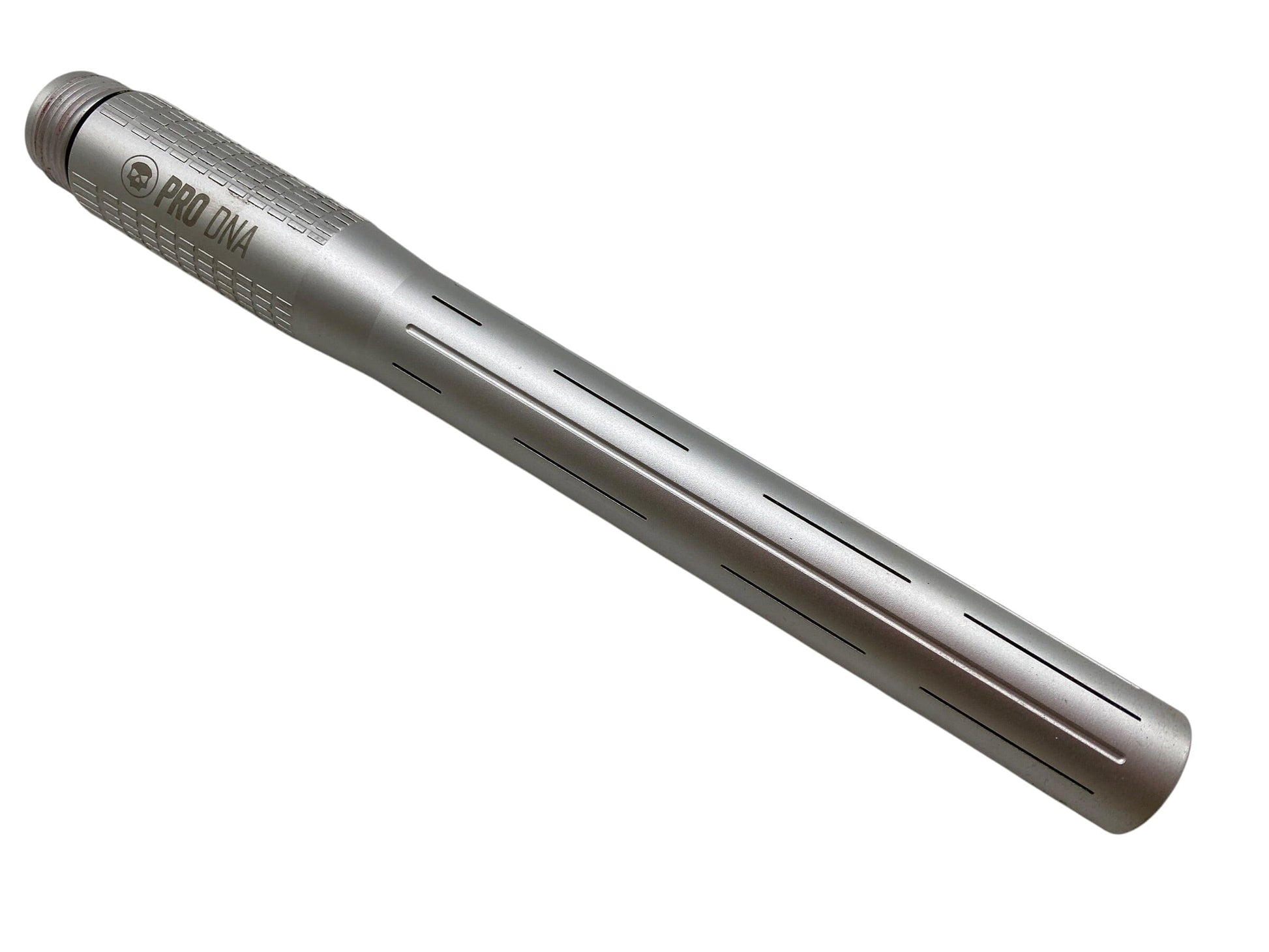Used SILENCIO™ S63 PWR GRIP BARREL TIP / Dust Silver Paintball Gun from CPXBrosPaintball Buy/Sell/Trade Paintball Markers, New Paintball Guns, Paintball Hoppers, Paintball Masks, and Hormesis Headbands