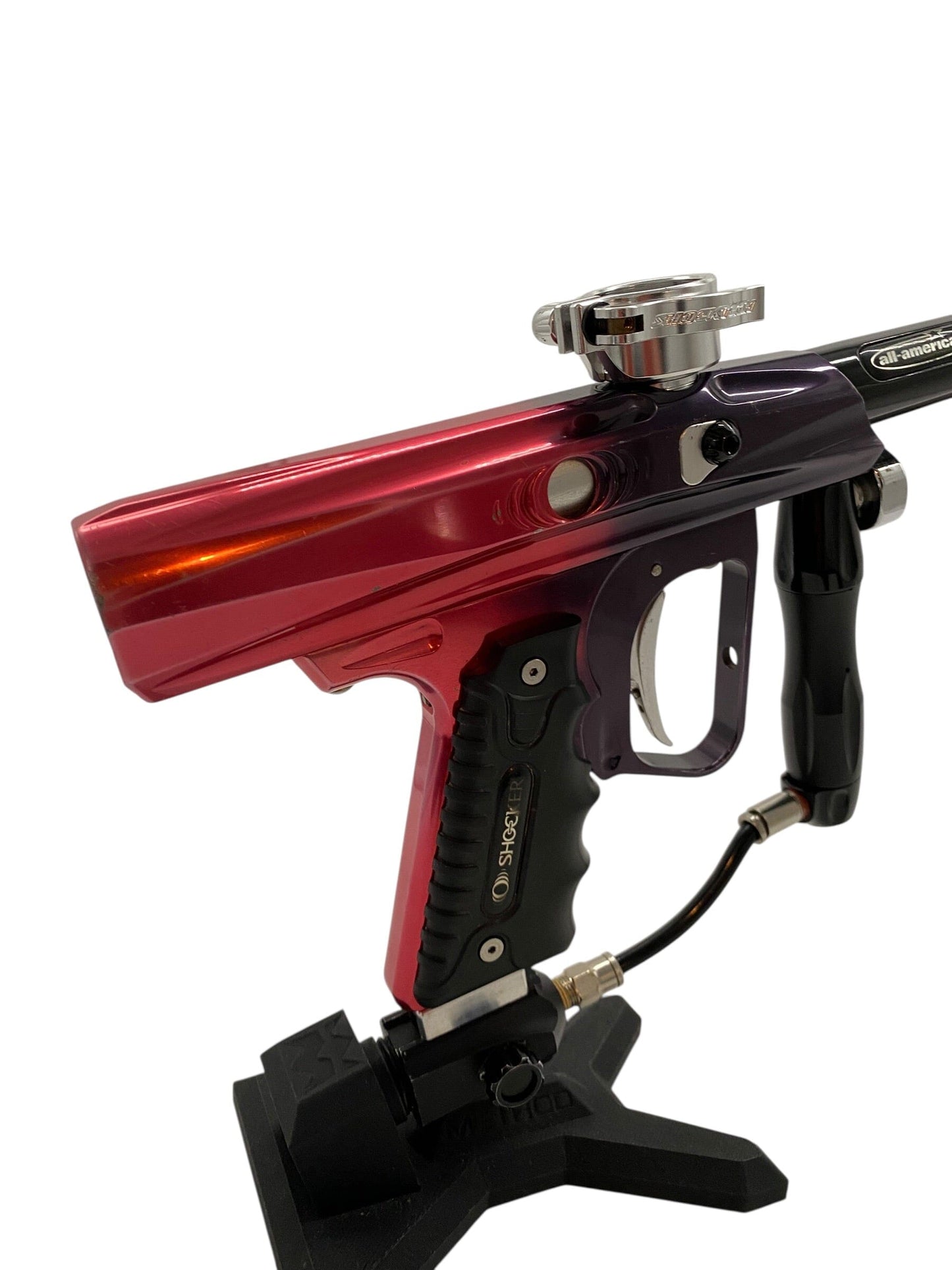 Used Smart Parts Shocker Red to Black Fade Paintball Gun Paintball Gun from CPXBrosPaintball Buy/Sell/Trade Paintball Markers, New Paintball Guns, Paintball Hoppers, Paintball Masks, and Hormesis Headbands