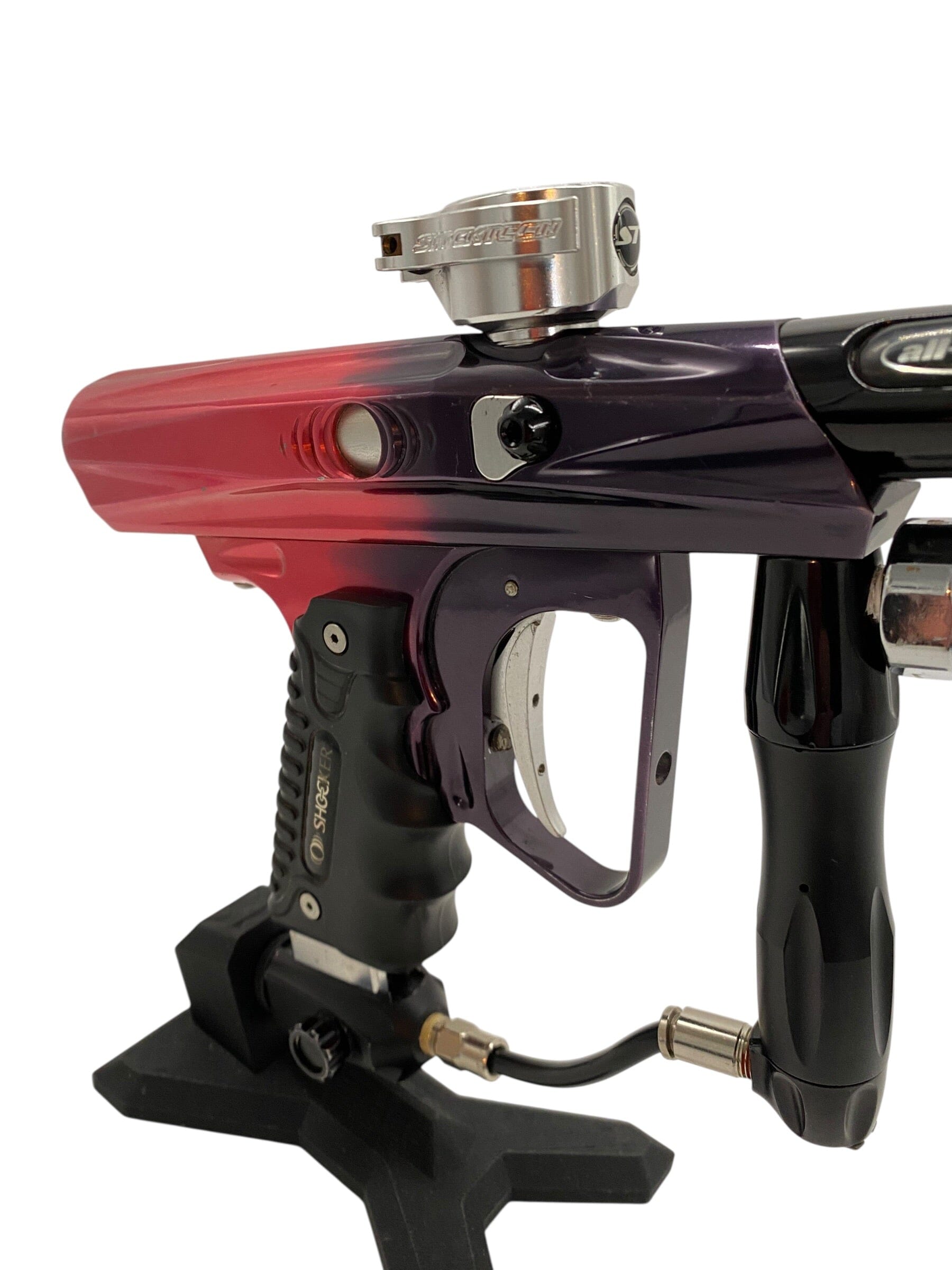 Used Smart Parts Shocker Red to Black Fade Paintball Gun Paintball Gun from CPXBrosPaintball Buy/Sell/Trade Paintball Markers, New Paintball Guns, Paintball Hoppers, Paintball Masks, and Hormesis Headbands