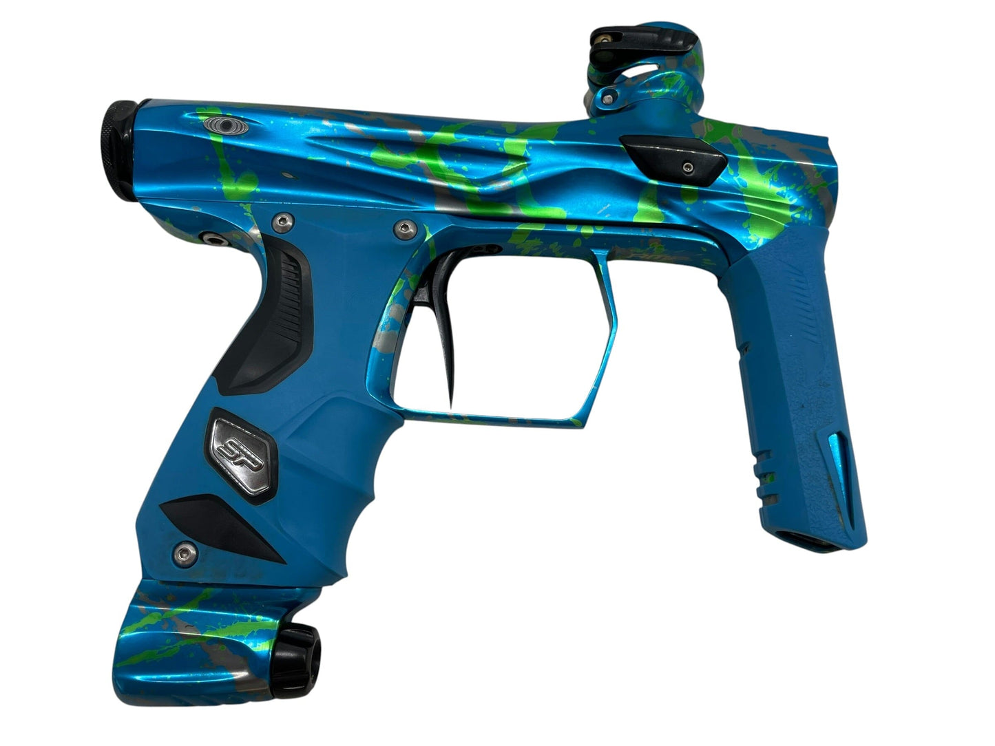Used Smart Parts SP Shocker Amp Green/Grey Splash Paintball Gun Paintball Gun from CPXBrosPaintball Buy/Sell/Trade Paintball Markers, New Paintball Guns, Paintball Hoppers, Paintball Masks, and Hormesis Headbands
