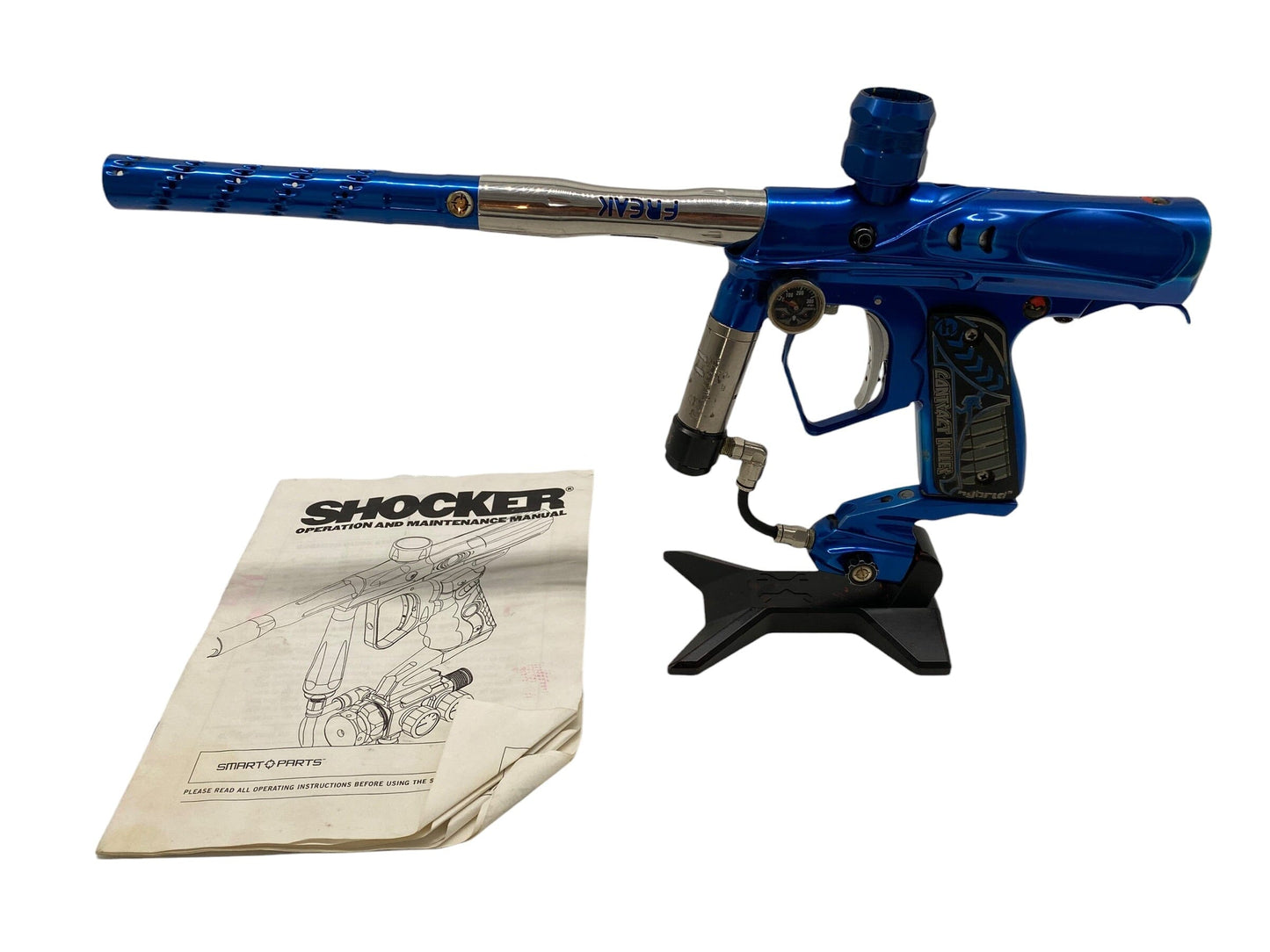 Used Smart Parts Warped Dark Shocker Blue Paintball Gun Paintball Gun from CPXBrosPaintball Buy/Sell/Trade Paintball Markers, New Paintball Guns, Paintball Hoppers, Paintball Masks, and Hormesis Headbands