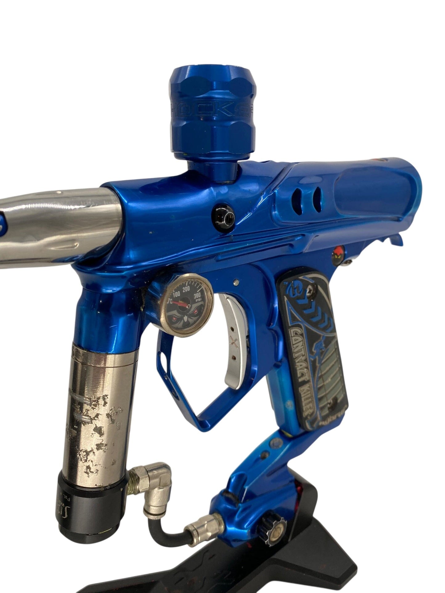 Used Smart Parts Warped Dark Shocker Blue Paintball Gun Paintball Gun from CPXBrosPaintball Buy/Sell/Trade Paintball Markers, New Paintball Guns, Paintball Hoppers, Paintball Masks, and Hormesis Headbands