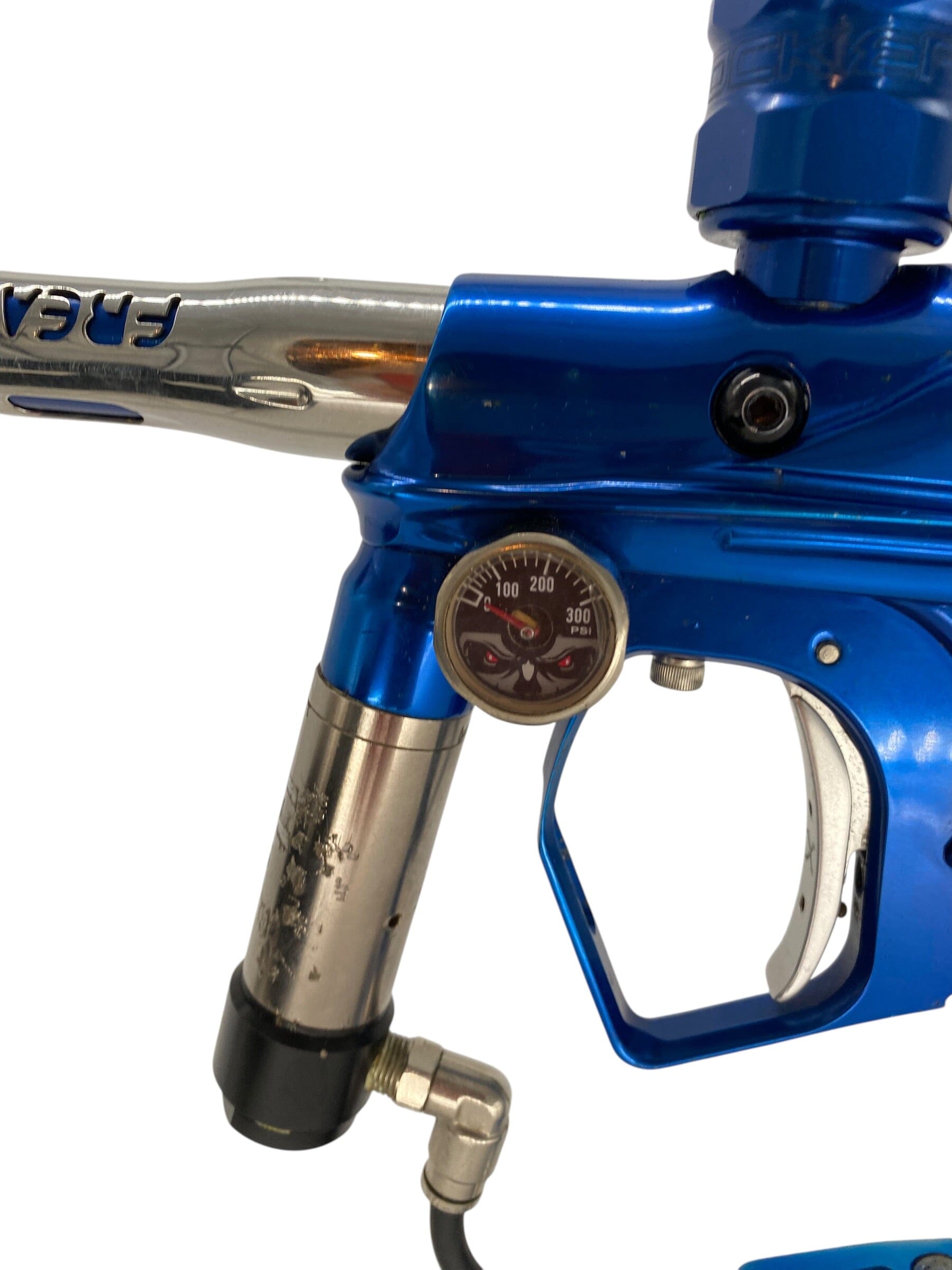 Used Smart Parts Warped Dark Shocker Blue Paintball Gun Paintball Gun from CPXBrosPaintball Buy/Sell/Trade Paintball Markers, New Paintball Guns, Paintball Hoppers, Paintball Masks, and Hormesis Headbands