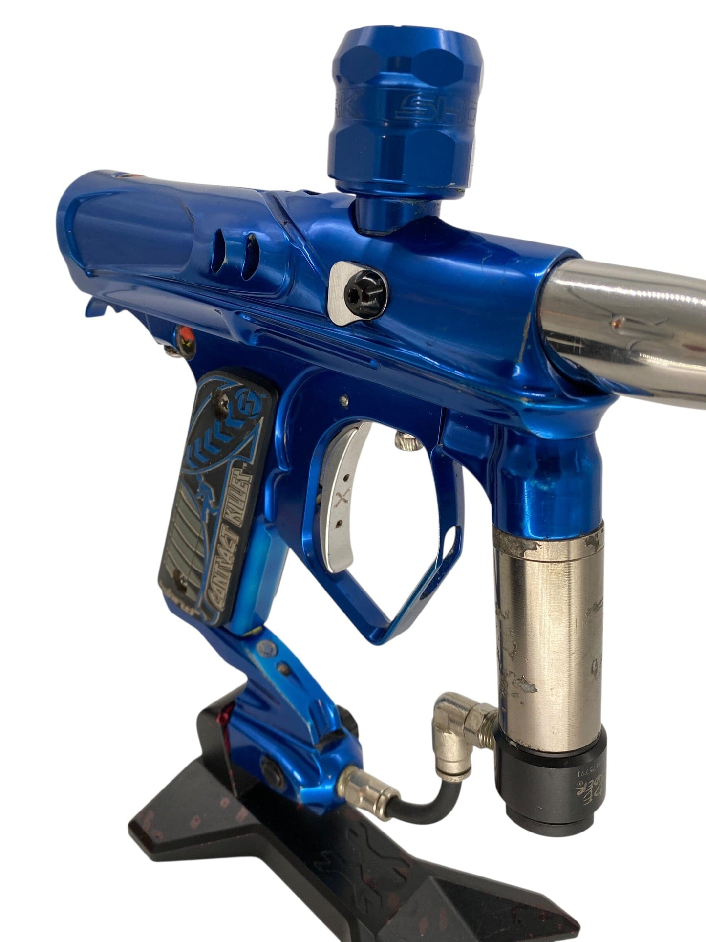 Used Smart Parts Warped Dark Shocker Blue Paintball Gun Paintball Gun from CPXBrosPaintball Buy/Sell/Trade Paintball Markers, New Paintball Guns, Paintball Hoppers, Paintball Masks, and Hormesis Headbands