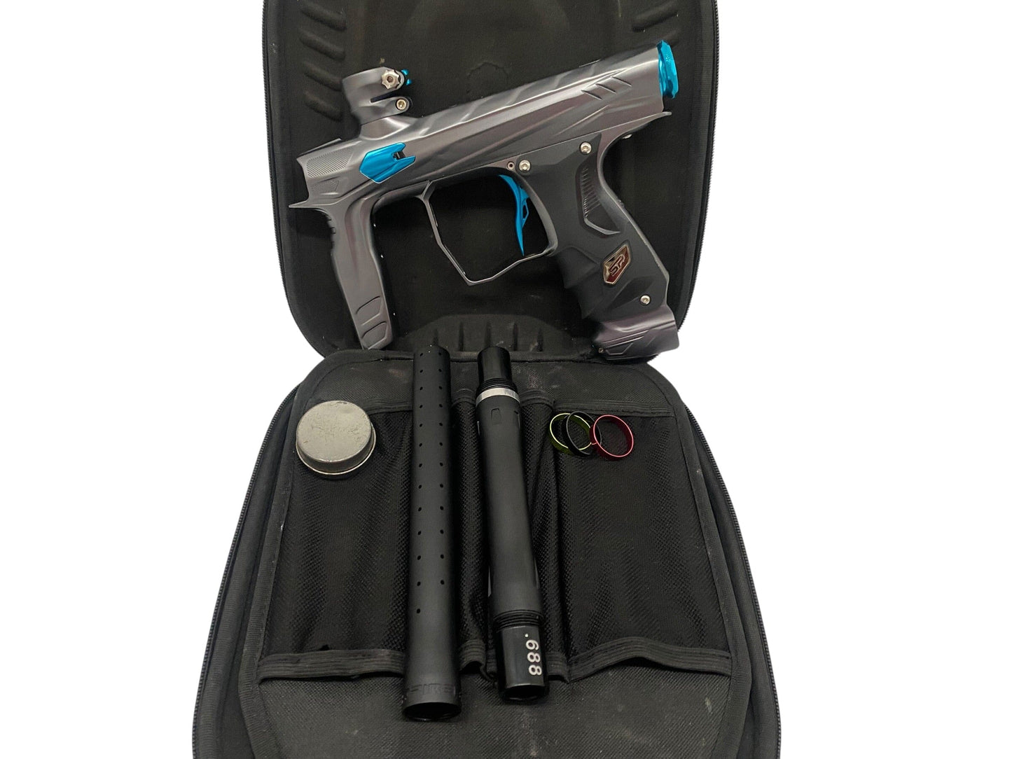 Used SP HK ARMY Shocker Amp Grey/Teal Paintball Gun Paintball Gun from CPXBrosPaintball Buy/Sell/Trade Paintball Markers, New Paintball Guns, Paintball Hoppers, Paintball Masks, and Hormesis Headbands