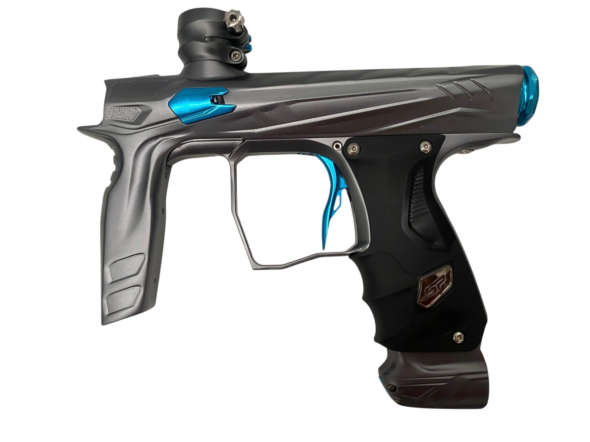 Used SP HK ARMY Shocker Amp Grey/Teal Paintball Gun Paintball Gun from CPXBrosPaintball Buy/Sell/Trade Paintball Markers, New Paintball Guns, Paintball Hoppers, Paintball Masks, and Hormesis Headbands