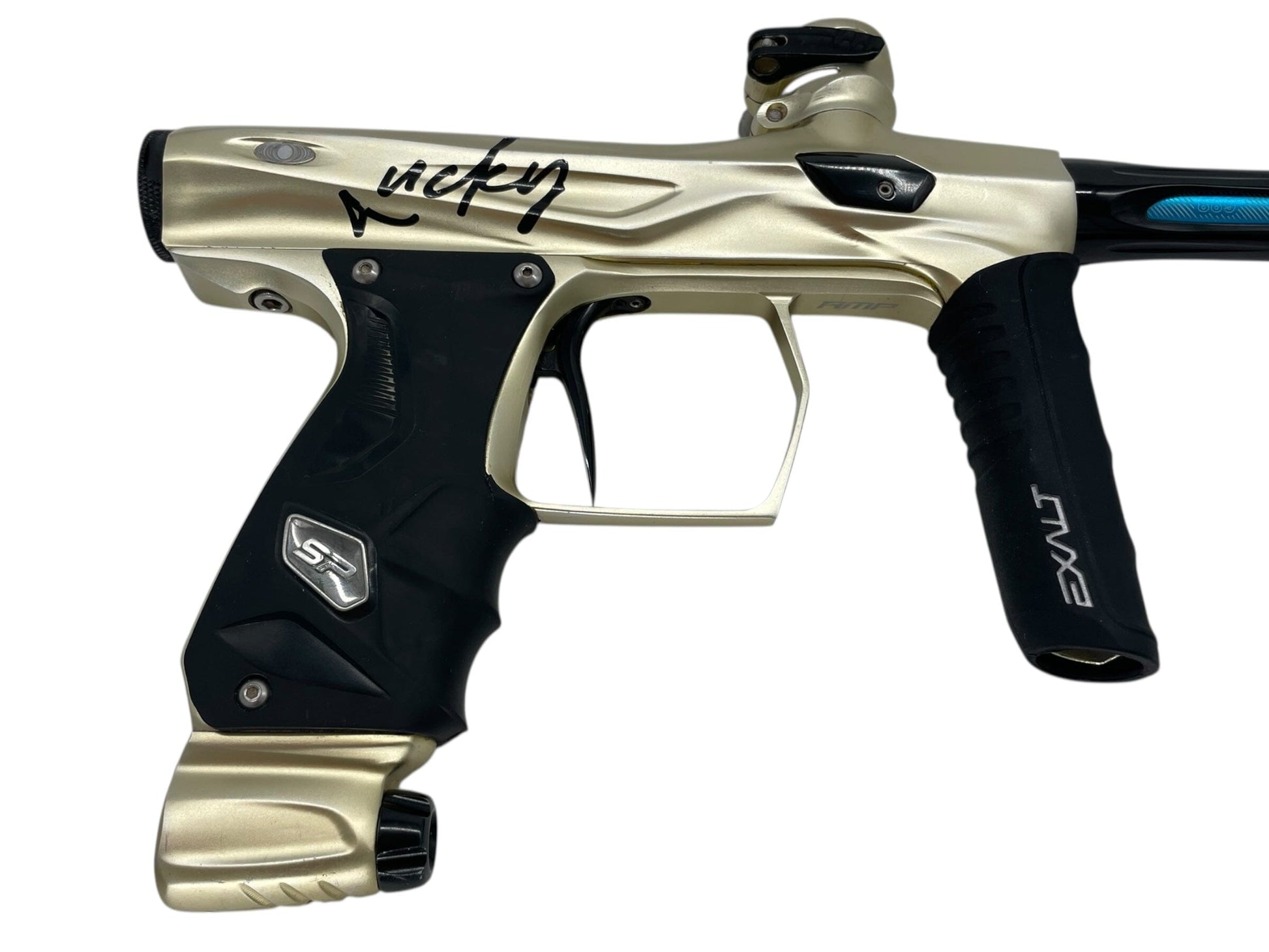 Used SP Shocker Amp Paintball Gun Gold Paintball Gun from CPXBrosPaintball Buy/Sell/Trade Paintball Markers, New Paintball Guns, Paintball Hoppers, Paintball Masks, and Hormesis Headbands