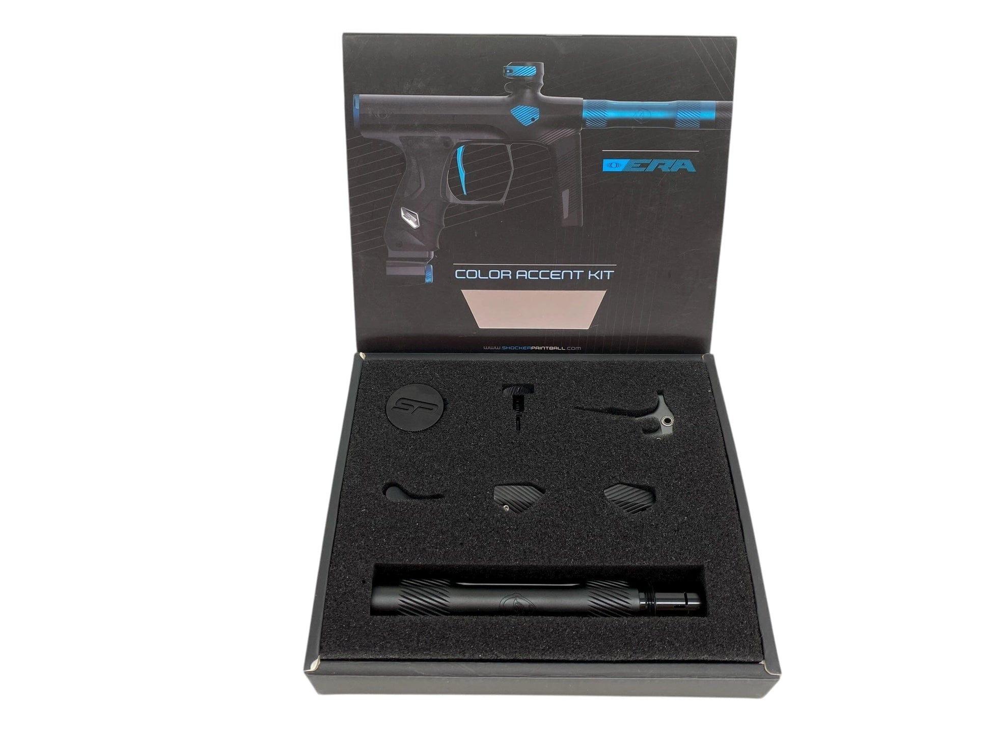 Used Sp Shocker Era Color Accent Kit - Black Paintball Gun from CPXBrosPaintball Buy/Sell/Trade Paintball Markers, New Paintball Guns, Paintball Hoppers, Paintball Masks, and Hormesis Headbands