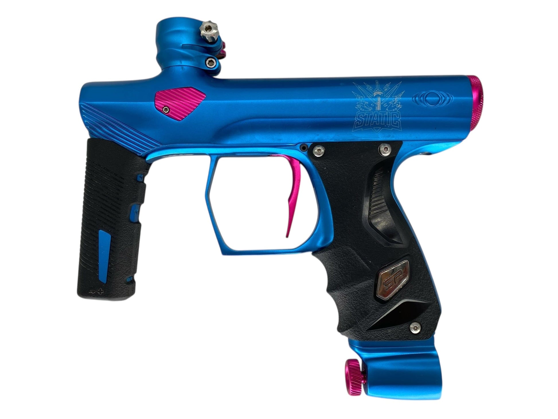 Used Sp Shocker Era Paintball Gun Blue/Pink Paintball Gun from CPXBrosPaintball Buy/Sell/Trade Paintball Markers, New Paintball Guns, Paintball Hoppers, Paintball Masks, and Hormesis Headbands
