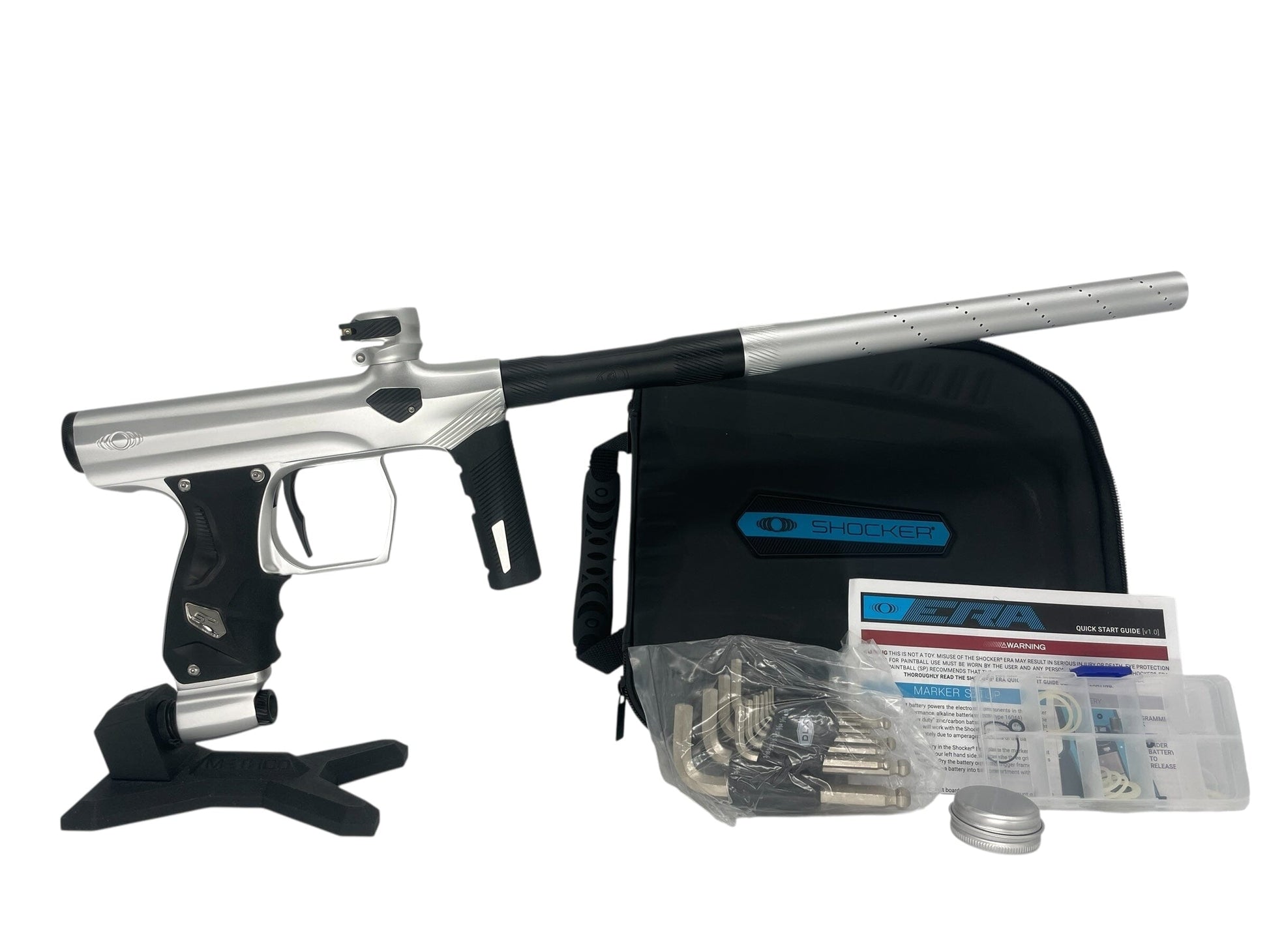 Used Sp Shocker Era Paintball Gun Silver/Black Paintball Gun from CPXBrosPaintball Buy/Sell/Trade Paintball Markers, New Paintball Guns, Paintball Hoppers, Paintball Masks, and Hormesis Headbands