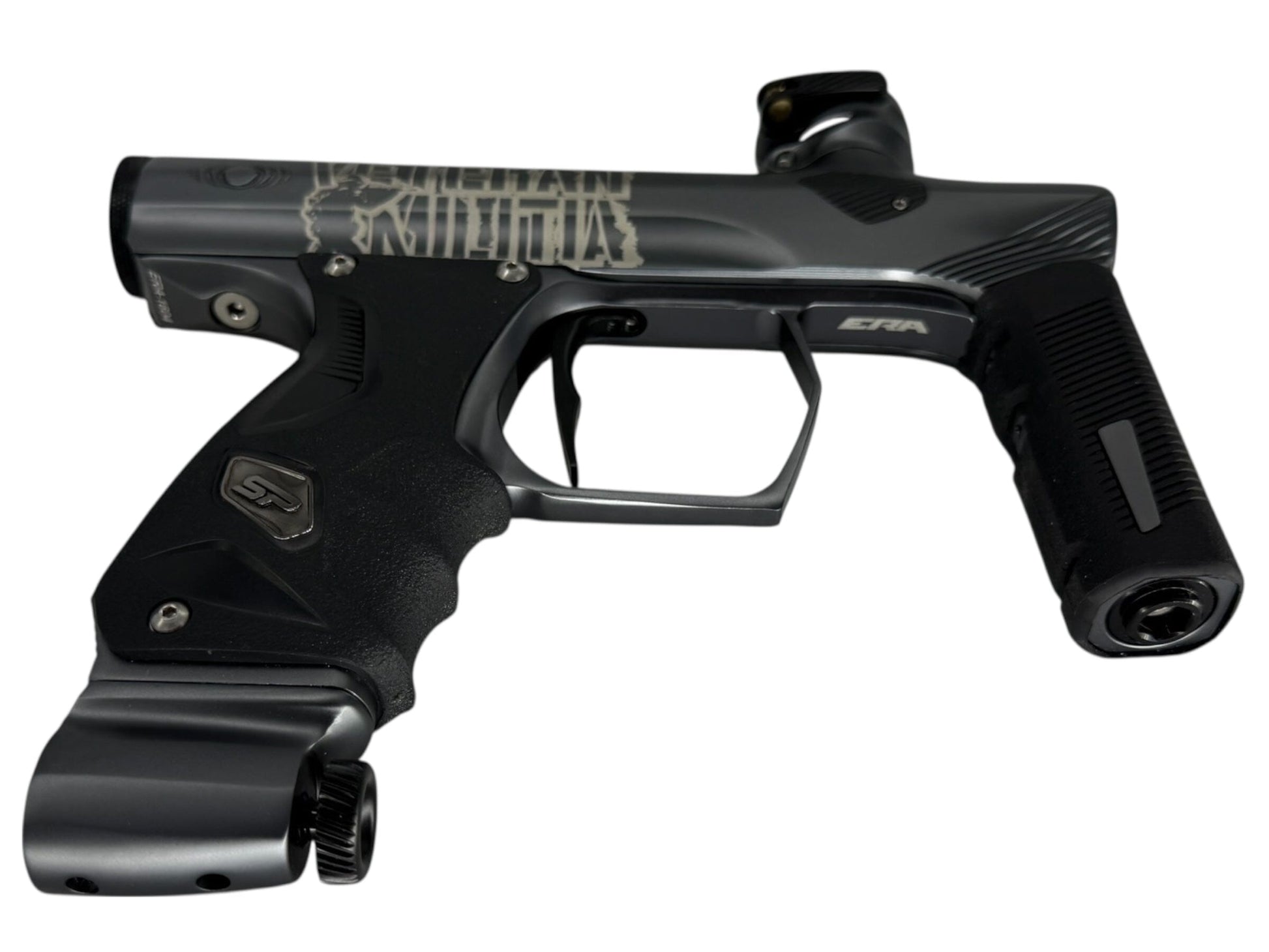 Used Sp Shocker Era Paintball Gun Veteren Militia Grey Paintball Gun from CPXBrosPaintball Buy/Sell/Trade Paintball Markers, New Paintball Guns, Paintball Hoppers, Paintball Masks, and Hormesis Headbands