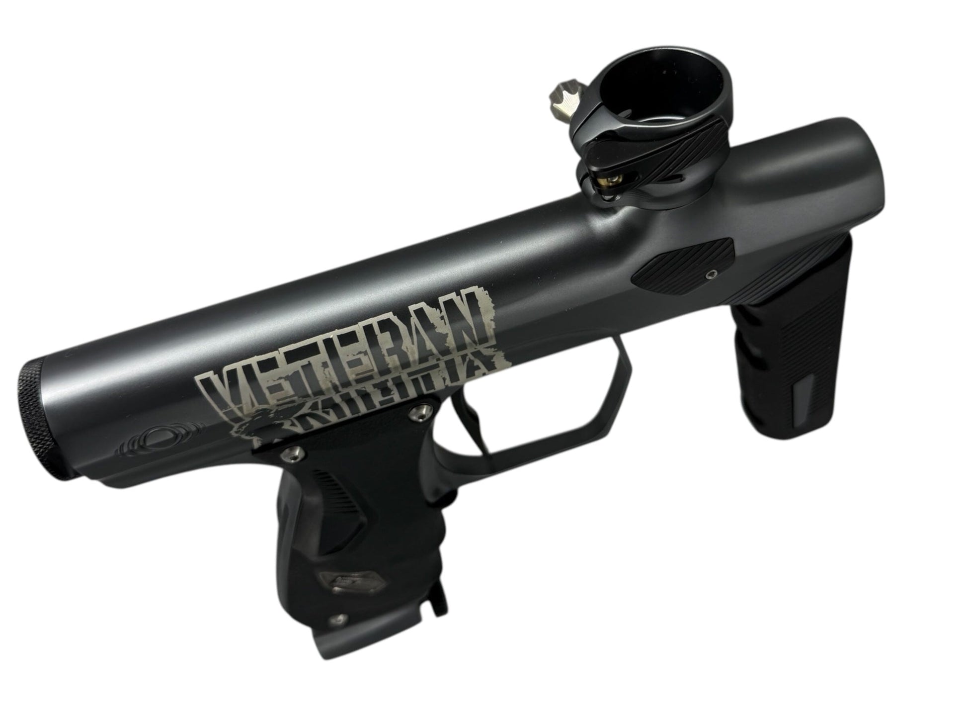 Used Sp Shocker Era Paintball Gun Veteren Militia Grey Paintball Gun from CPXBrosPaintball Buy/Sell/Trade Paintball Markers, New Paintball Guns, Paintball Hoppers, Paintball Masks, and Hormesis Headbands