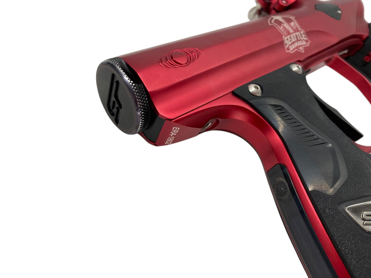 Used Sp Shocker Era Seattle Damage Paintball Gun Red Paintball Gun from CPXBrosPaintball Buy/Sell/Trade Paintball Markers, New Paintball Guns, Paintball Hoppers, Paintball Masks, and Hormesis Headbands