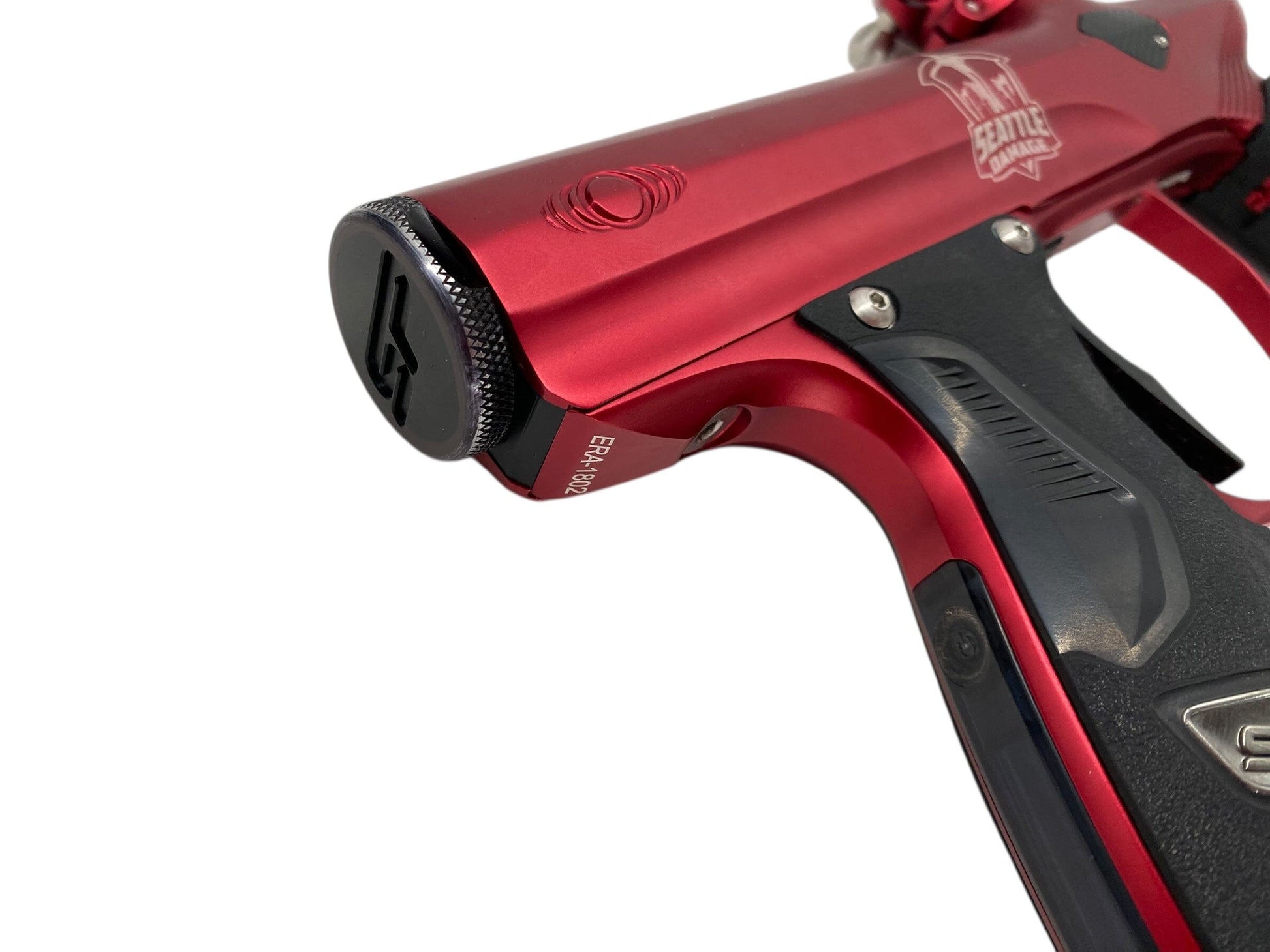 Used Sp Shocker Era Seattle Damage Paintball Gun Red Paintball Gun from CPXBrosPaintball Buy/Sell/Trade Paintball Markers, New Paintball Guns, Paintball Hoppers, Paintball Masks, and Hormesis Headbands