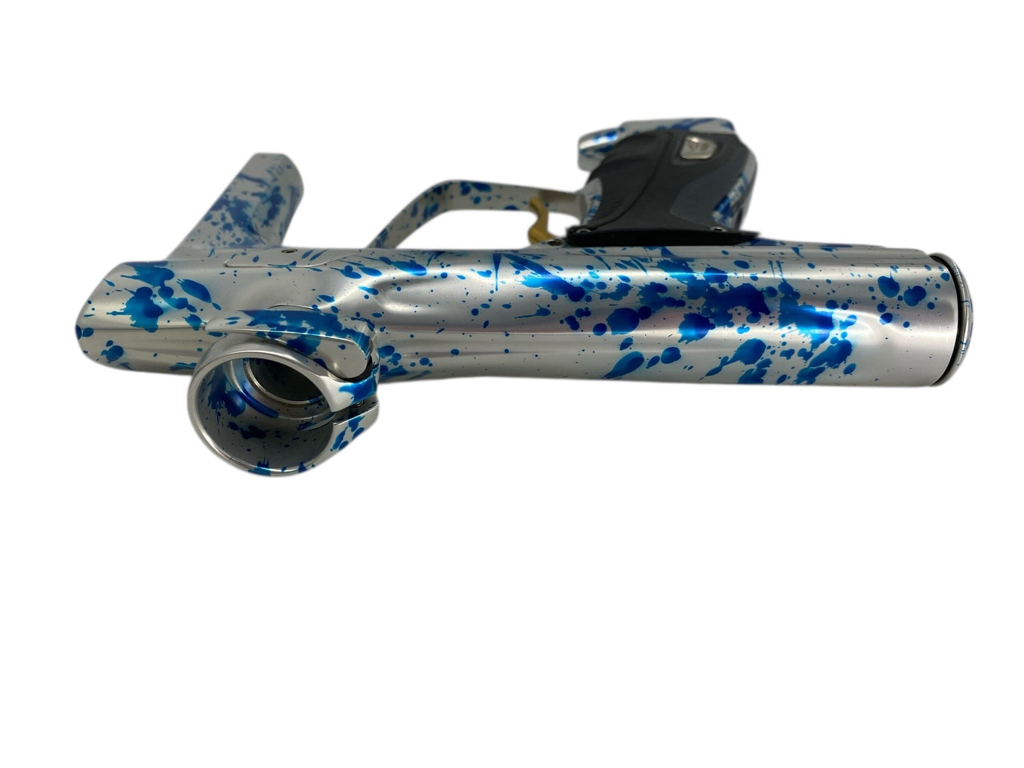 Used Sp Shocker RSX Paintball Gun Silver/Blue Splash Paintball Gun from CPXBrosPaintball Buy/Sell/Trade Paintball Markers, New Paintball Guns, Paintball Hoppers, Paintball Masks, and Hormesis Headbands