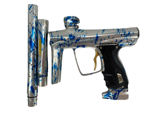 Used Sp Shocker RSX Paintball Gun Silver/Blue Splash Paintball Gun from CPXBrosPaintball Buy/Sell/Trade Paintball Markers, New Paintball Guns, Paintball Hoppers, Paintball Masks, and Hormesis Headbands
