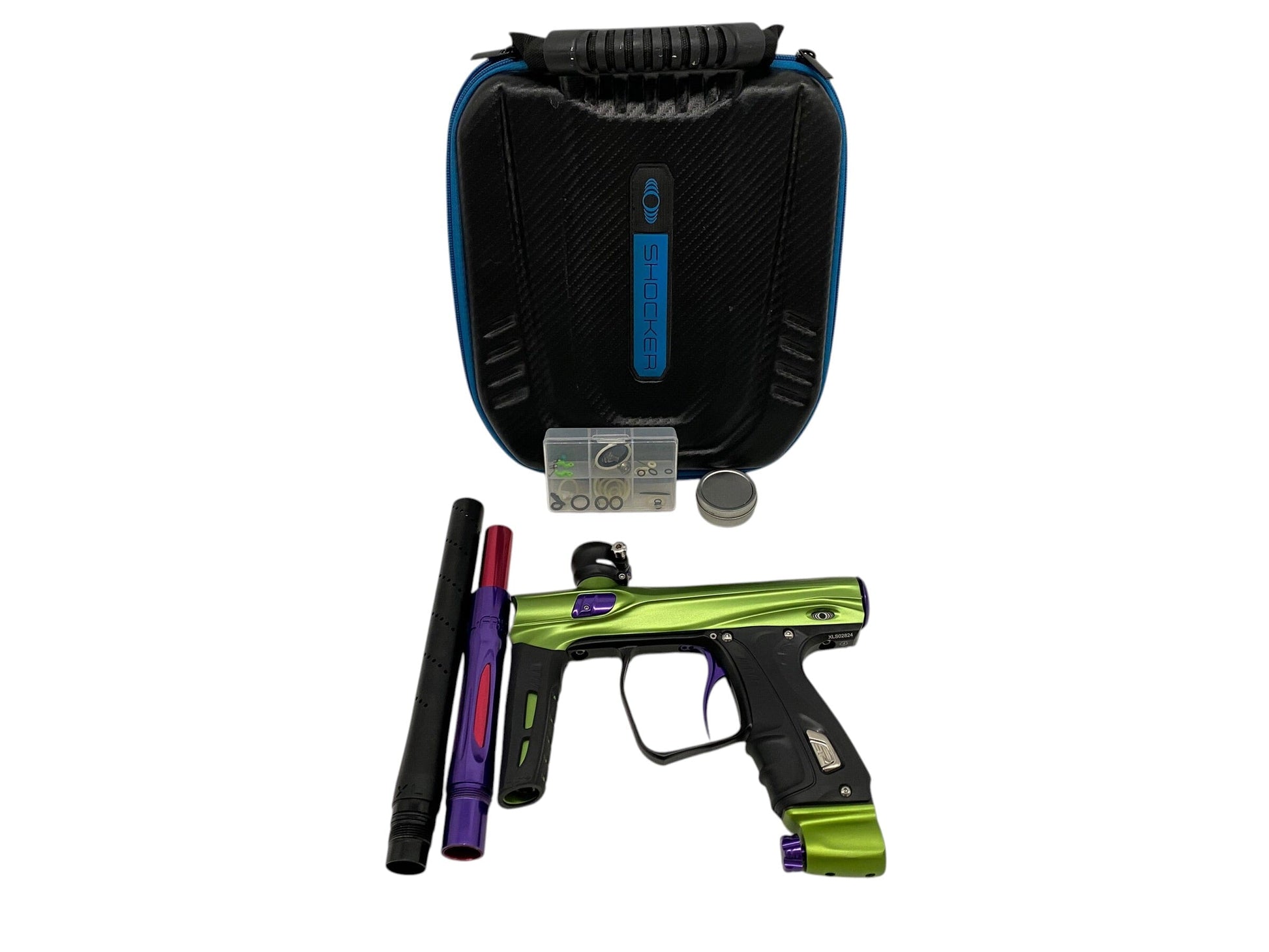 Used SP Shocker XLS Green/Purple Paintball Gun Paintball Gun from CPXBrosPaintball Buy/Sell/Trade Paintball Markers, New Paintball Guns, Paintball Hoppers, Paintball Masks, and Hormesis Headbands