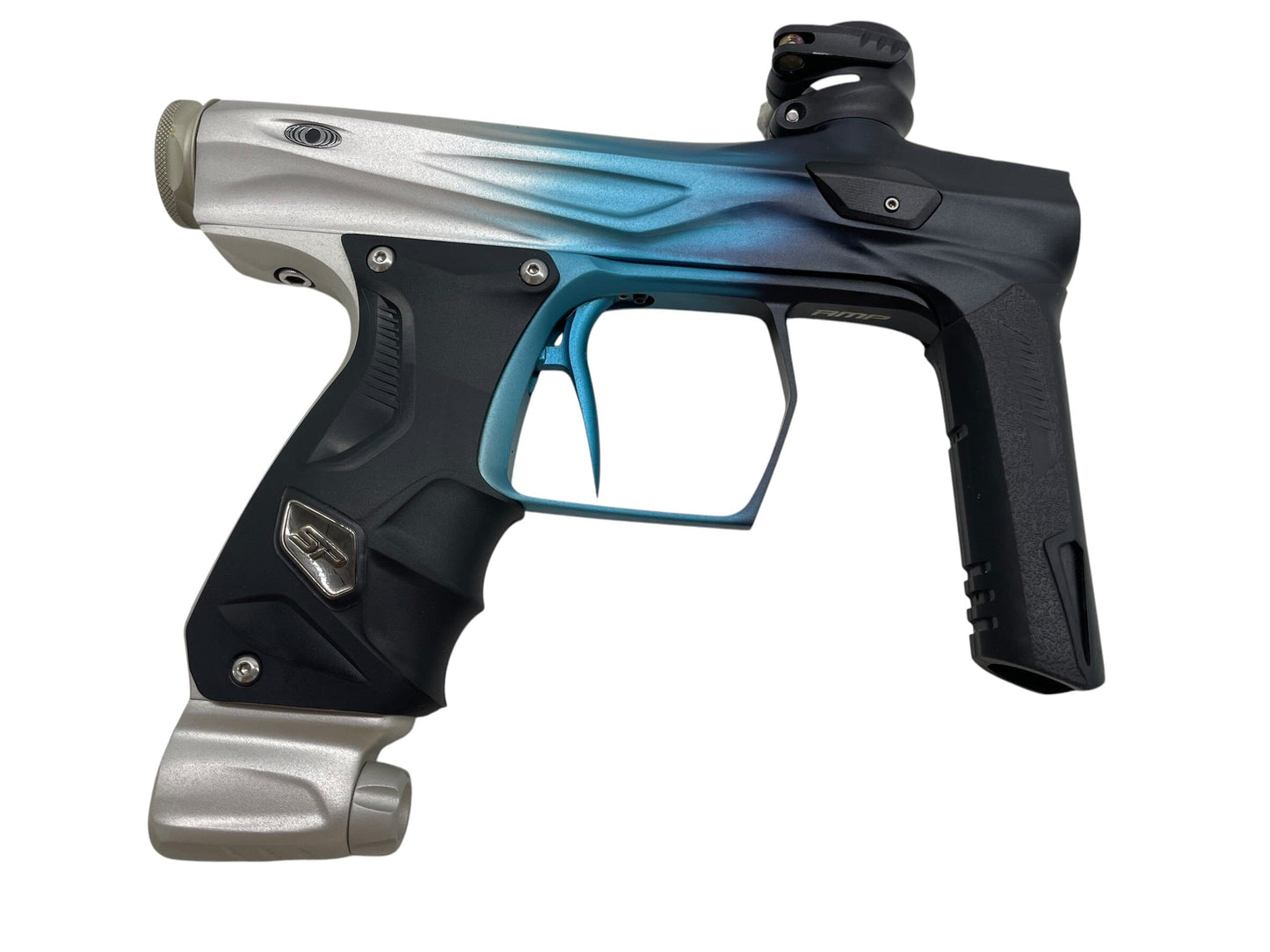 Used SP Smart Parts Shocker Amp Silver to Blue to Black Fade + Matching Mech Frame Paintball Gun Paintball Gun from CPXBrosPaintball Buy/Sell/Trade Paintball Markers, New Paintball Guns, Paintball Hoppers, Paintball Masks, and Hormesis Headbands