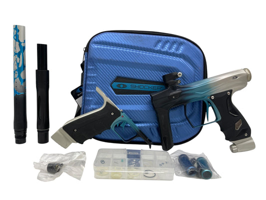 Used SP Smart Parts Shocker Amp Silver to Blue to Black Fade + Matching Mech Frame Paintball Gun Paintball Gun from CPXBrosPaintball Buy/Sell/Trade Paintball Markers, New Paintball Guns, Paintball Hoppers, Paintball Masks, and Hormesis Headbands