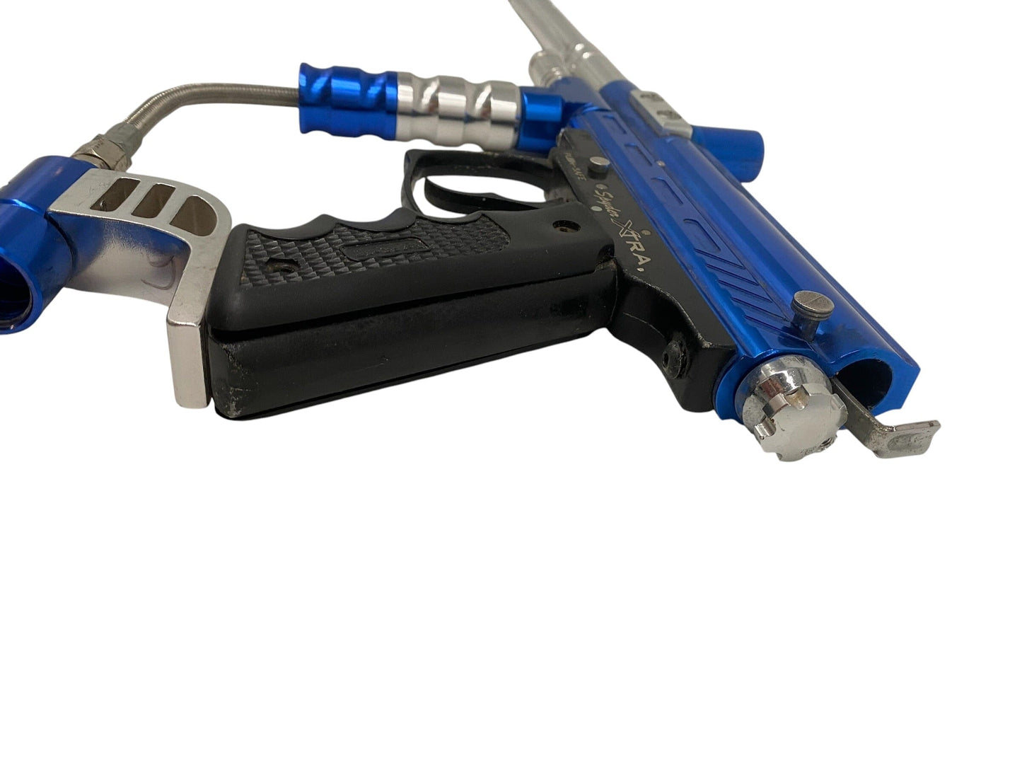 Used Spyder Extra Blue/Silver Paintball Gun Paintball Gun from CPXBrosPaintball Buy/Sell/Trade Paintball Markers, New Paintball Guns, Paintball Hoppers, Paintball Masks, and Hormesis Headbands