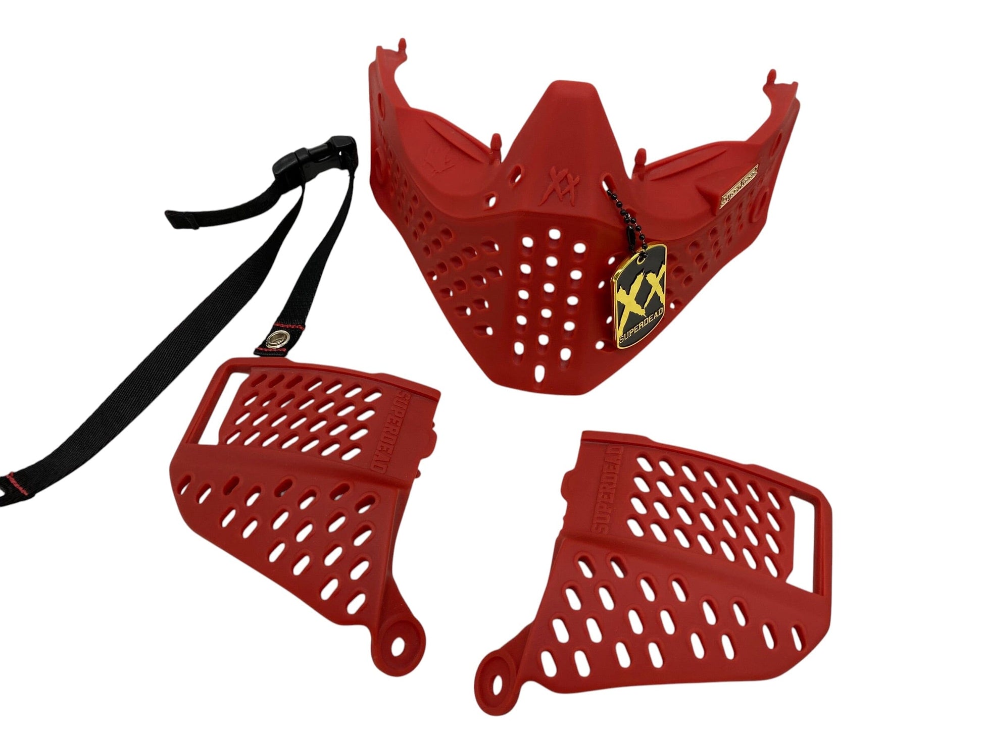 Used SUPERDEAD Red Primo Bottoms/Ears/Bag/Chin Strap Paintball Gun from CPXBrosPaintball Buy/Sell/Trade Paintball Markers, New Paintball Guns, Paintball Hoppers, Paintball Masks, and Hormesis Headbands