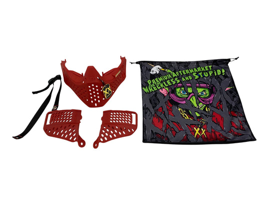 Used SUPERDEAD Red Primo Bottoms/Ears/Bag/Chin Strap Paintball Gun from CPXBrosPaintball Buy/Sell/Trade Paintball Markers, New Paintball Guns, Paintball Hoppers, Paintball Masks, and Hormesis Headbands