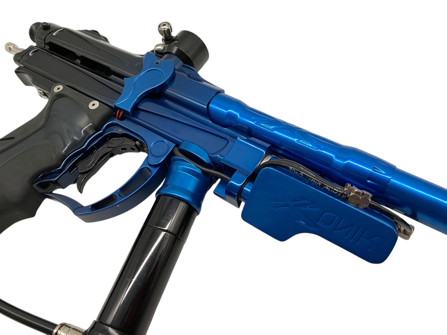 Used System X Autococker E Blade Paintball Gun Blue/Black Fade Paintball Gun from CPXBrosPaintball Buy/Sell/Trade Paintball Markers, New Paintball Guns, Paintball Hoppers, Paintball Masks, and Hormesis Headbands