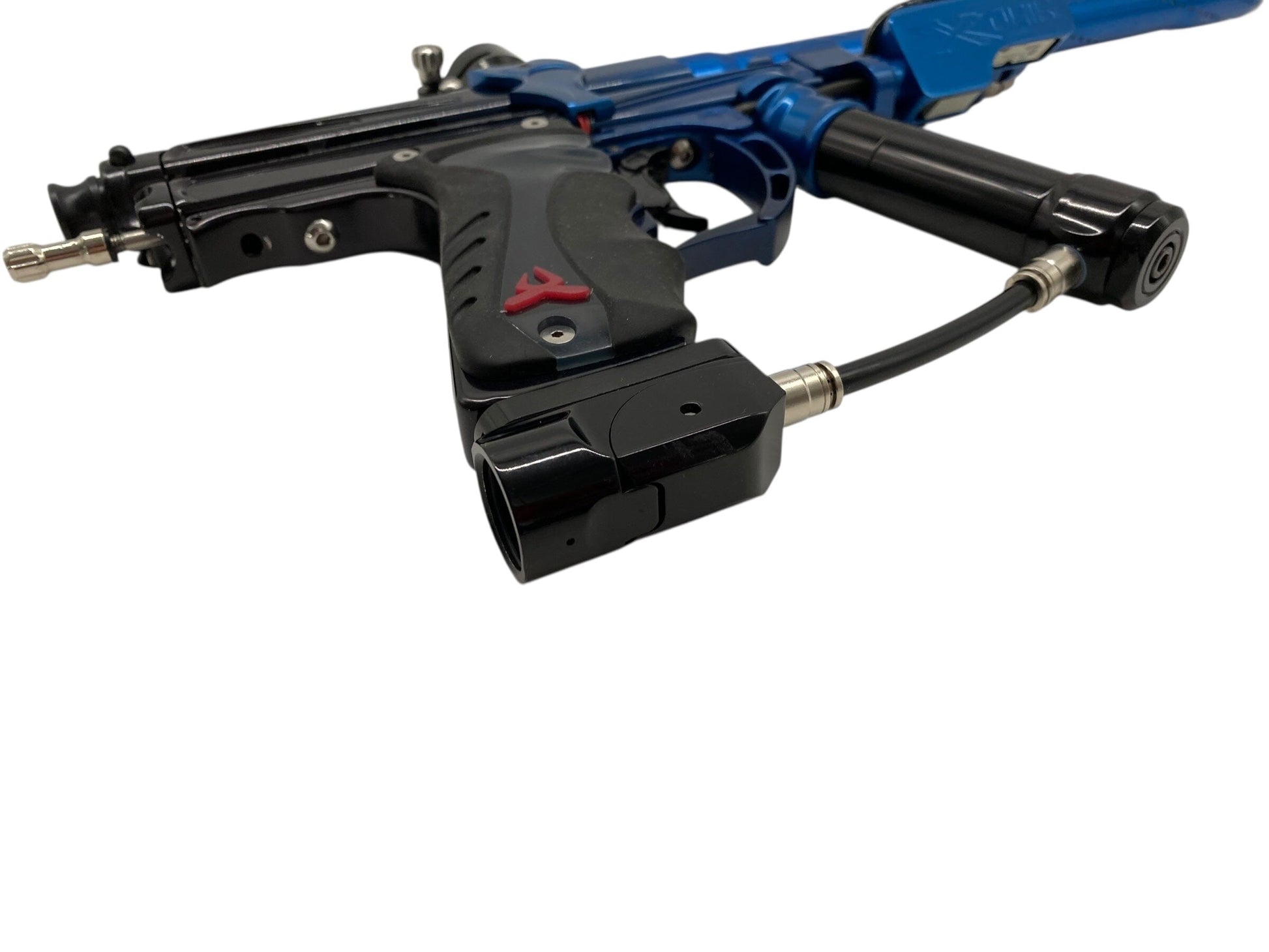 Used System X Autococker E Blade Paintball Gun Blue/Black Fade Paintball Gun from CPXBrosPaintball Buy/Sell/Trade Paintball Markers, New Paintball Guns, Paintball Hoppers, Paintball Masks, and Hormesis Headbands
