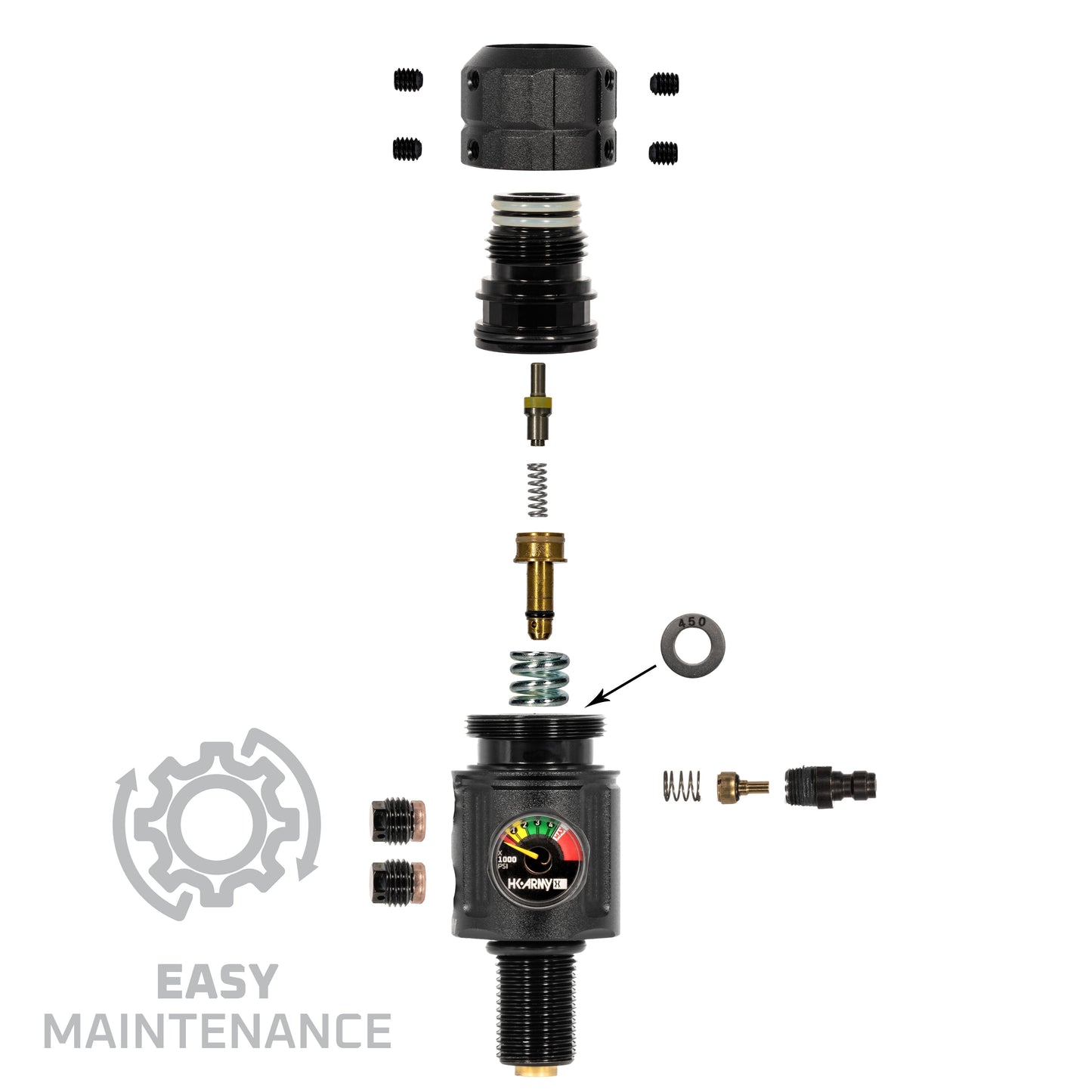 Used Turbine Pro Regulator - Long Body - Adjustable & Rotational - Black Paintball Gun from HK Army Clothing Buy/Sell/Trade Paintball Markers, New Paintball Guns, Paintball Hoppers, Paintball Masks, and Hormesis Headbands