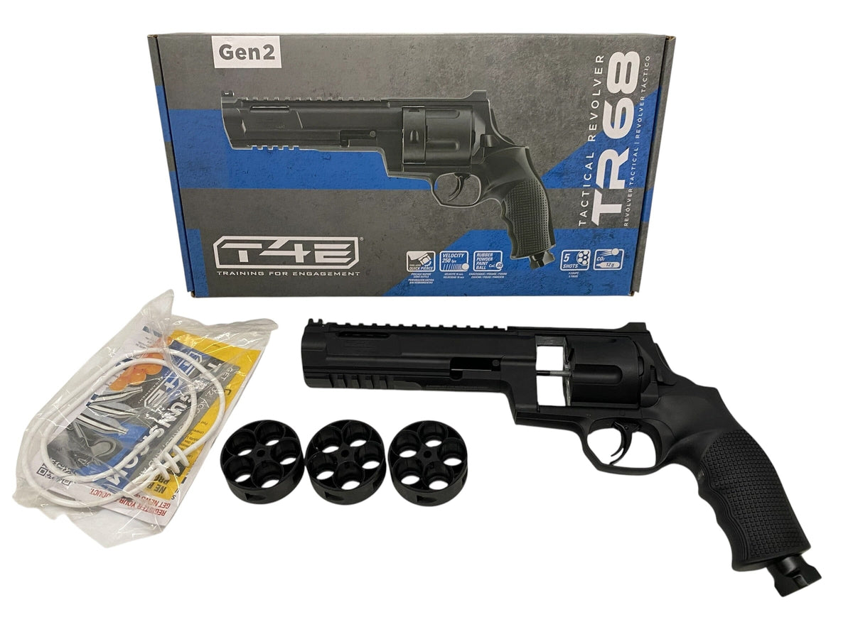 Used Umarex T4E TR 68 Gen 2 CO2 Revolver .68 Cal 250FPS Paintball Gun Paintball Gun from CPXBrosPaintball Buy/Sell/Trade Paintball Markers, New Paintball Guns, Paintball Hoppers, Paintball Masks, and Hormesis Headbands