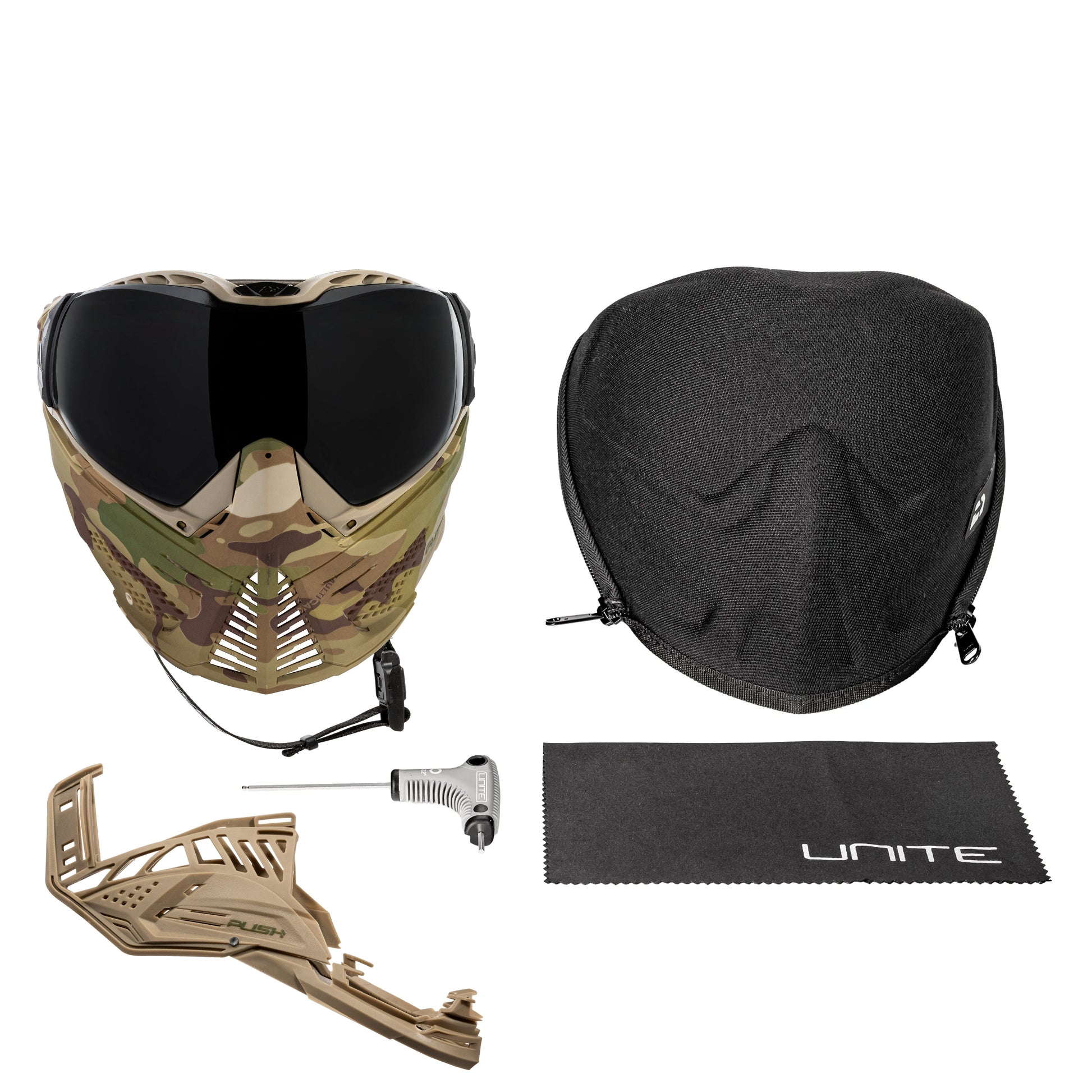 Used Unite Goggle Mk II - Combat (Camo/Tan) - Smoke Lens Paintball Gun from HK Army Clothing Buy/Sell/Trade Paintball Markers, New Paintball Guns, Paintball Hoppers, Paintball Masks, and Hormesis Headbands