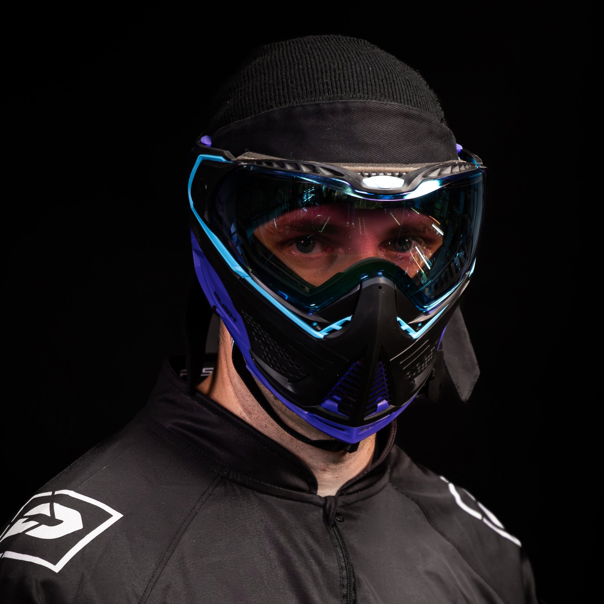 Used Unite Goggle Mk II - Nebula (Black/Turq/Purple) - Blue Lens Paintball Gun from HK Army Clothing Buy/Sell/Trade Paintball Markers, New Paintball Guns, Paintball Hoppers, Paintball Masks, and Hormesis Headbands