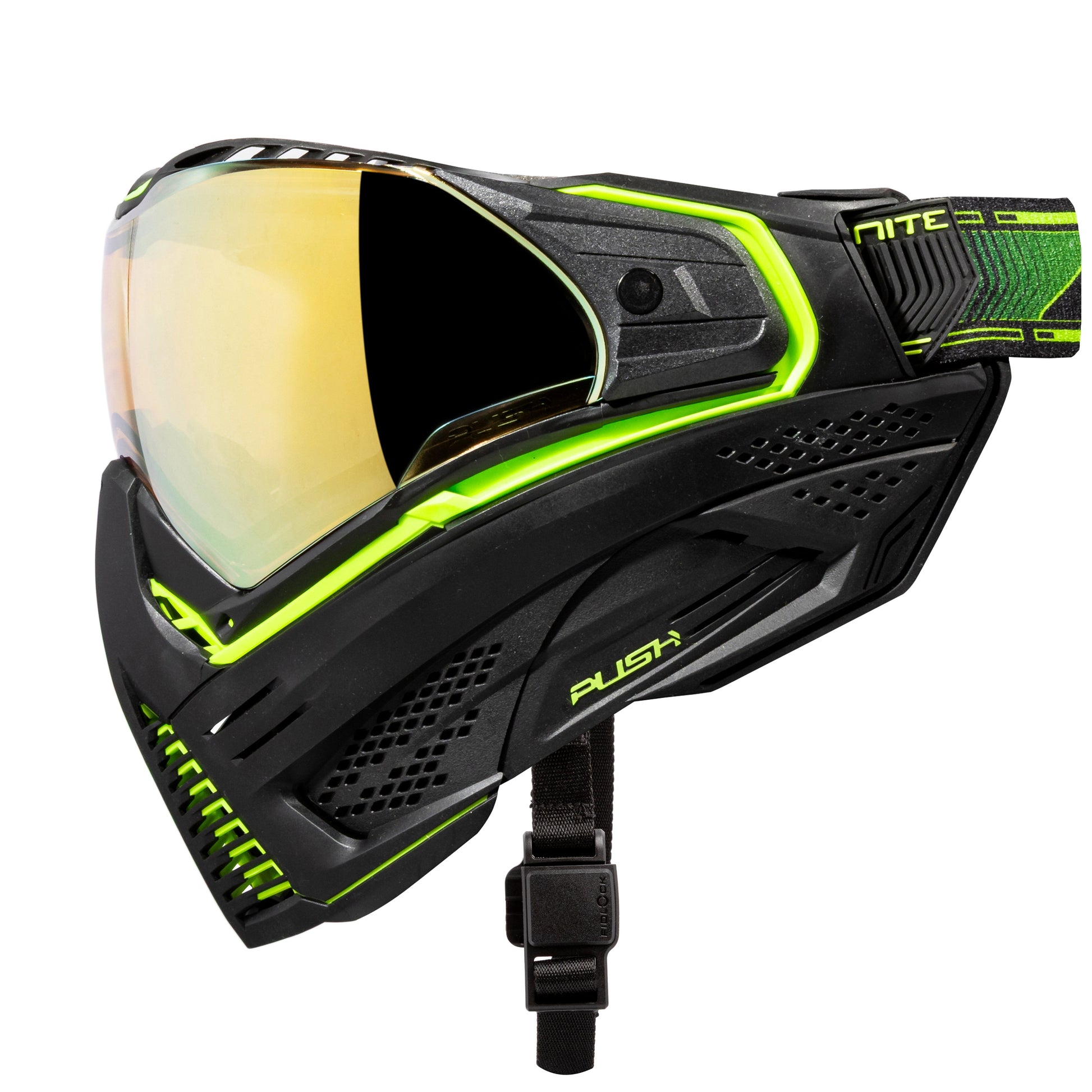 Used Unite Goggle Mk II - Reactor (Black/Green) - Gold Lens Paintball Gun from HK Army Clothing Buy/Sell/Trade Paintball Markers, New Paintball Guns, Paintball Hoppers, Paintball Masks, and Hormesis Headbands