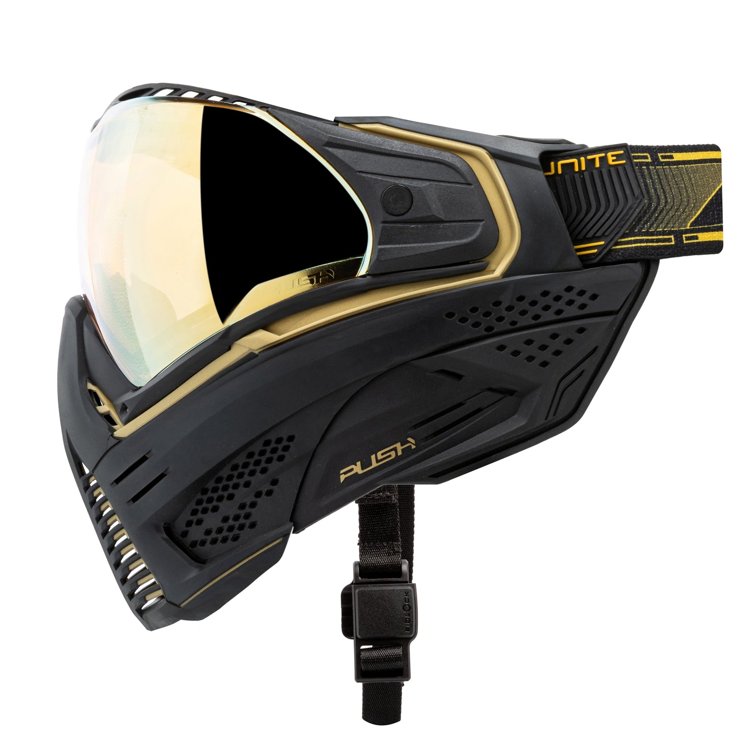 Used Unite Goggle Mk II - Sentinel (Black/Gold) - Gold Lens Paintball Gun from HK Army Clothing Buy/Sell/Trade Paintball Markers, New Paintball Guns, Paintball Hoppers, Paintball Masks, and Hormesis Headbands