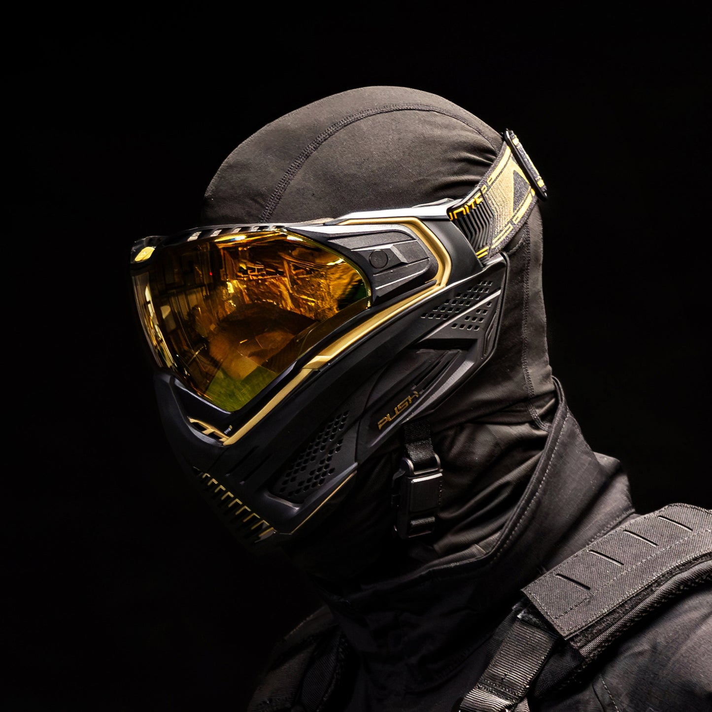 Used Unite Goggle Mk II - Sentinel (Black/Gold) - Gold Lens Paintball Gun from HK Army Clothing Buy/Sell/Trade Paintball Markers, New Paintball Guns, Paintball Hoppers, Paintball Masks, and Hormesis Headbands