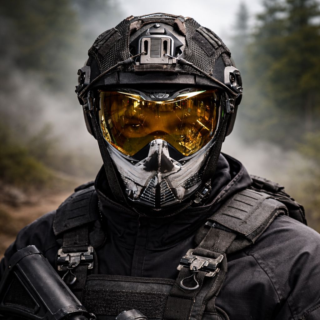 Used Unite Goggle Mk II - Warlord Enforcer (Black/White Skull) - Gold Lens Paintball Gun from HK Army Clothing Buy/Sell/Trade Paintball Markers, New Paintball Guns, Paintball Hoppers, Paintball Masks, and Hormesis Headbands